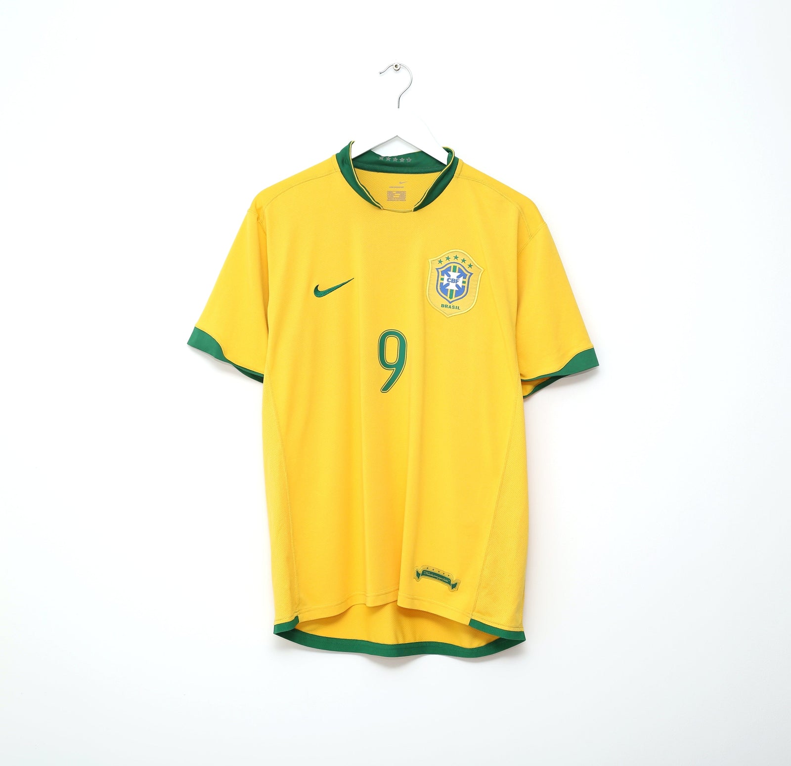 2006/08 RONALDO #9 Brazil Vintage Nike Home Football Shirt Jersey (L)