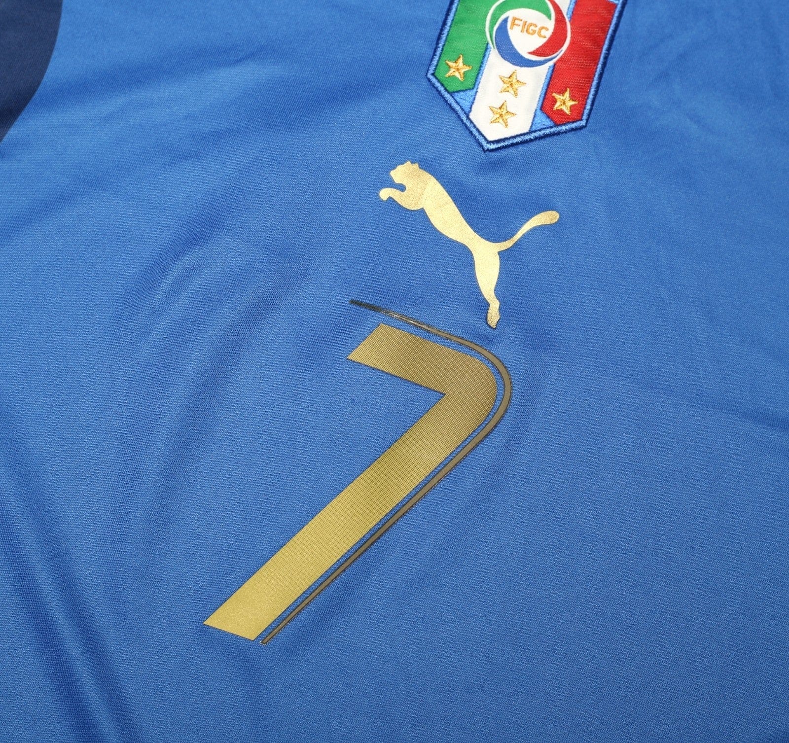 2006 DEL PIERO #7 Italy Vintage PUMA Home Football Shirt (M) WC 2006