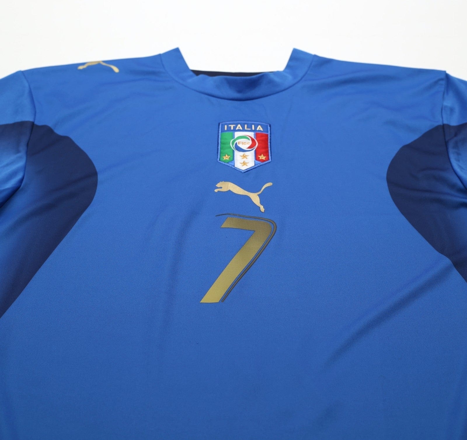 2006 DEL PIERO #7 Italy Vintage PUMA Home Football Shirt (M) WC 2006