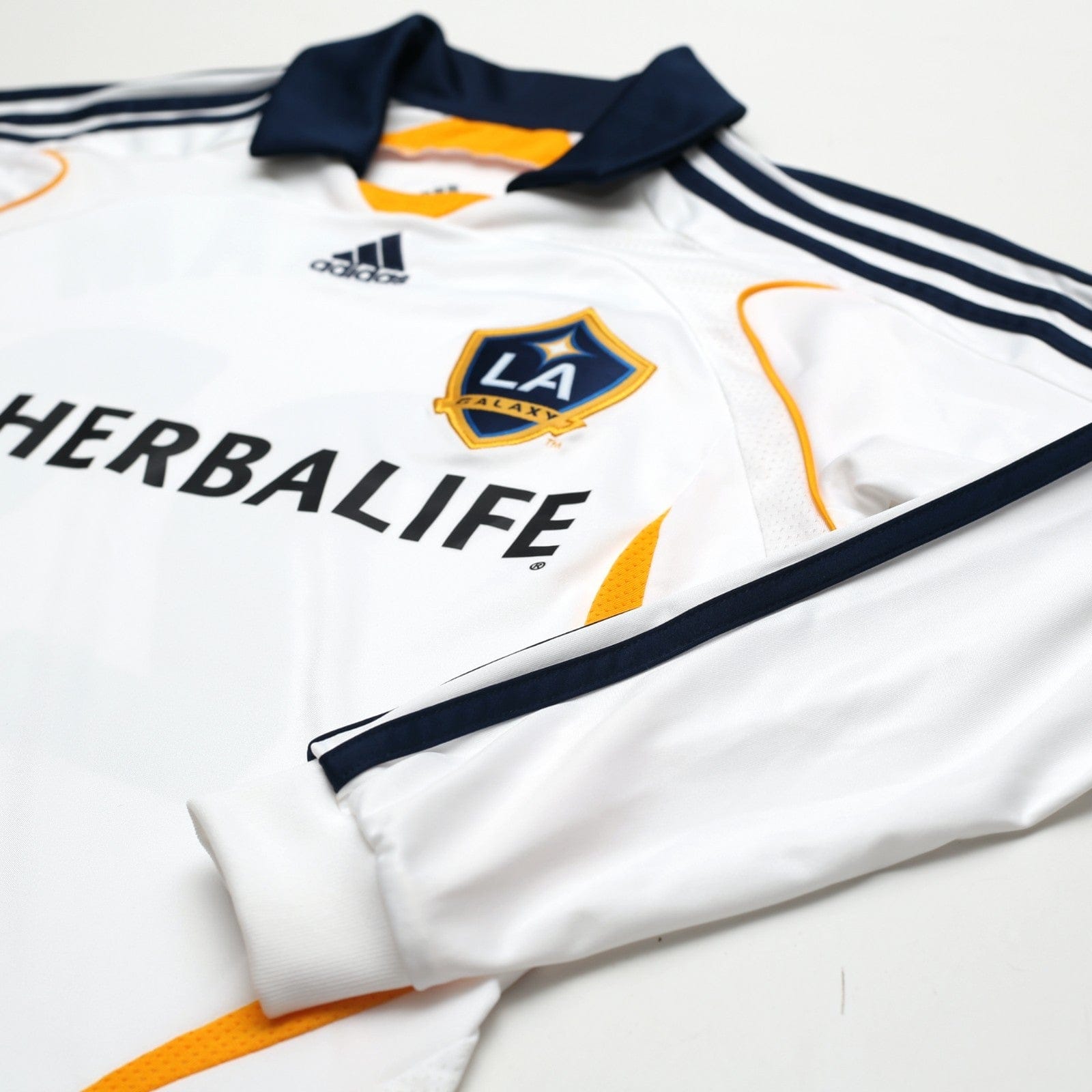 2007/08 Beckham #23 LA Galaxy Vintage adidas L/S Home Football Soccer Shirt (S)