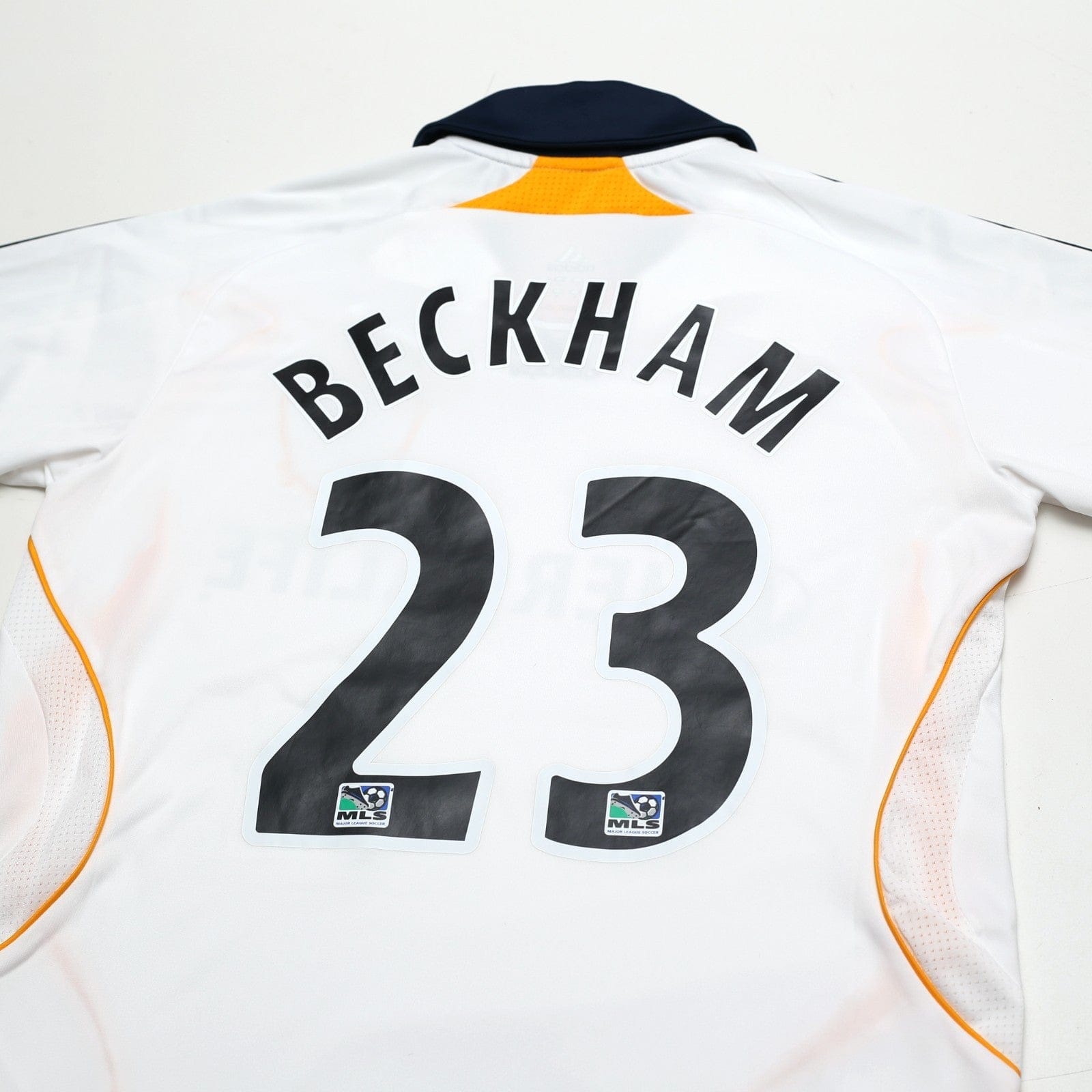 2007/08 Beckham #23 LA Galaxy Vintage adidas L/S Home Football Soccer Shirt (S)