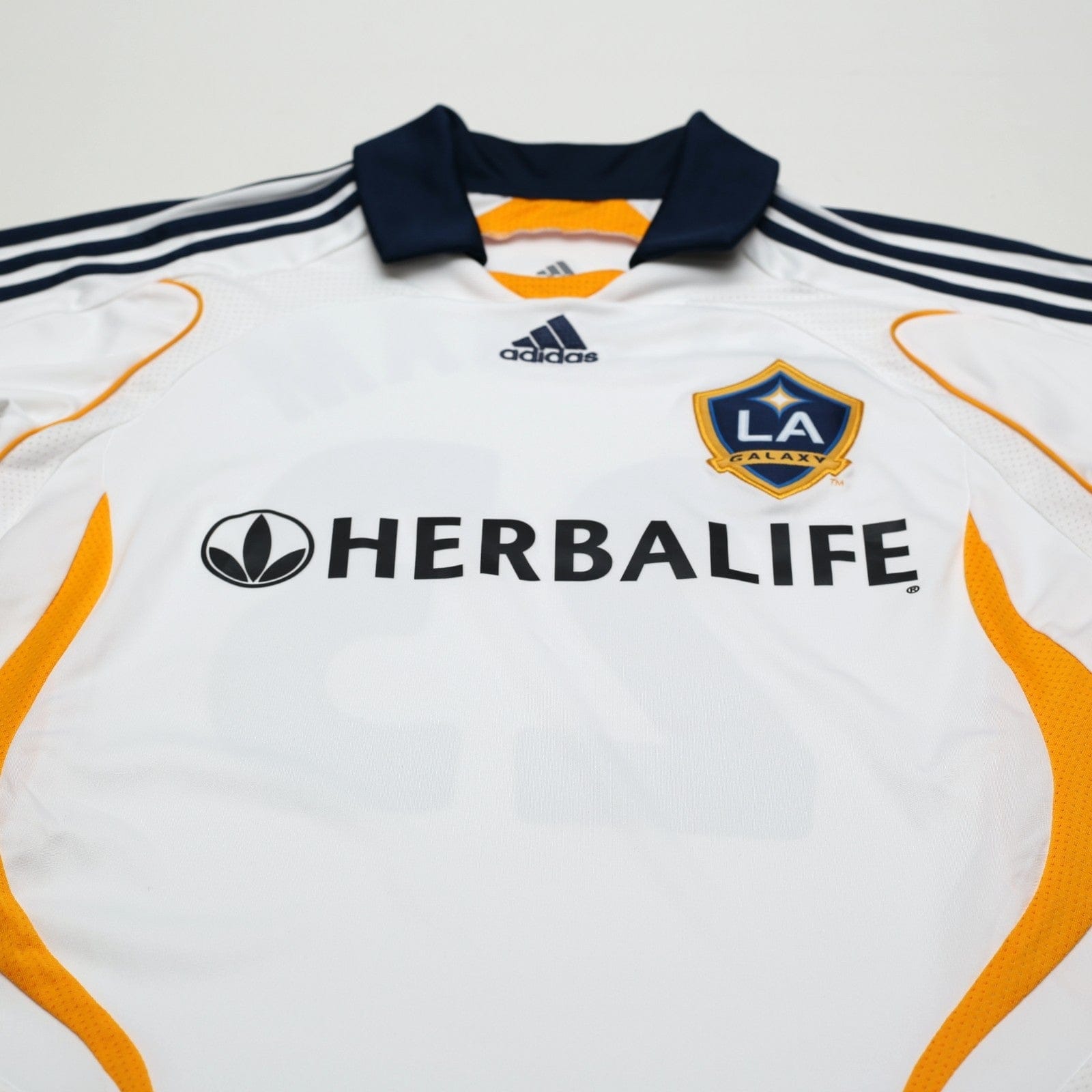 2007/08 Beckham #23 LA Galaxy Vintage adidas L/S Home Football Soccer Shirt (S)
