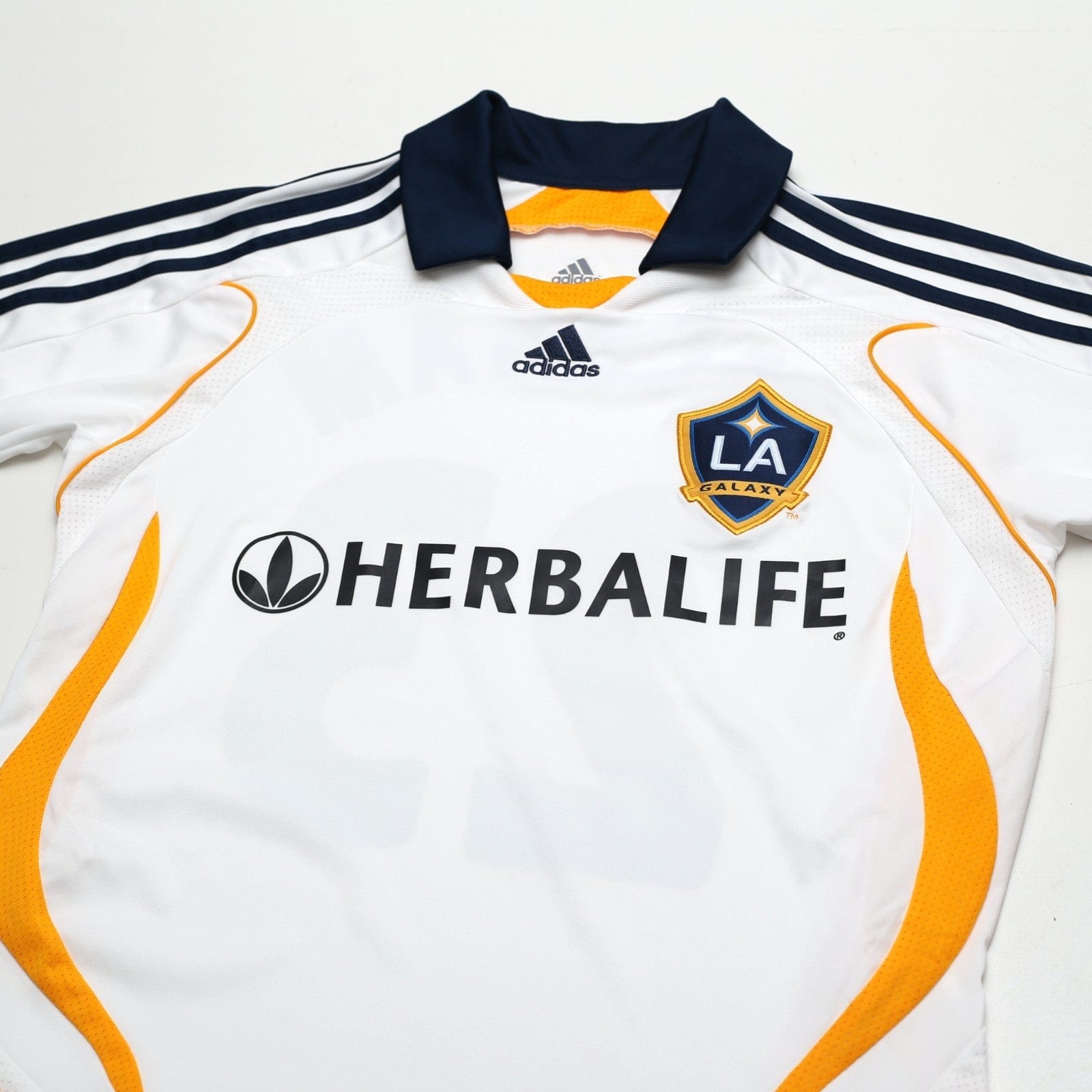 2007/08 Beckham #23 LA Galaxy Vintage adidas L/S Home Football Soccer Shirt (S)