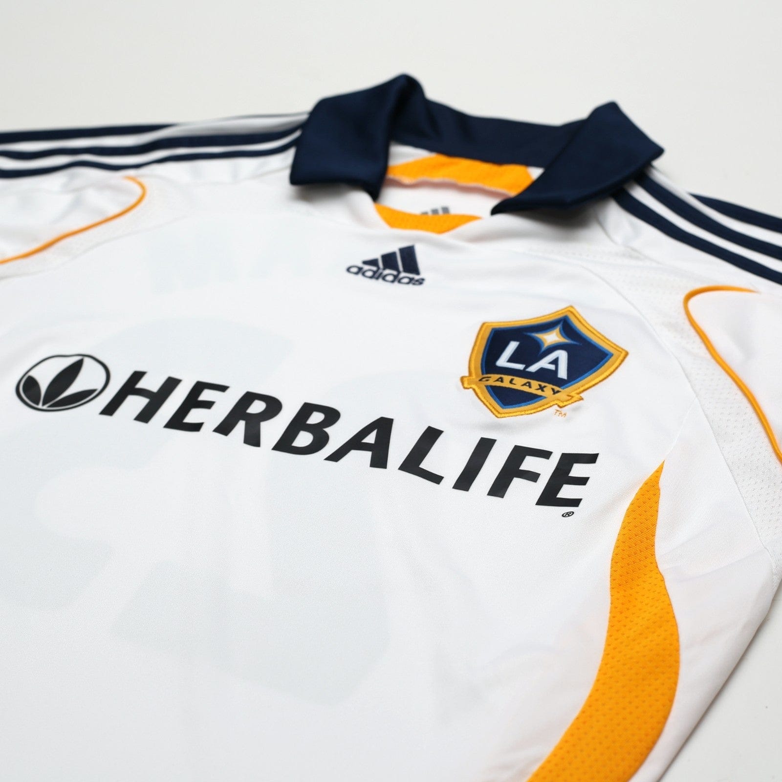 2007/08 Beckham #23 LA Galaxy Vintage adidas L/S Home Football Soccer Shirt (S)