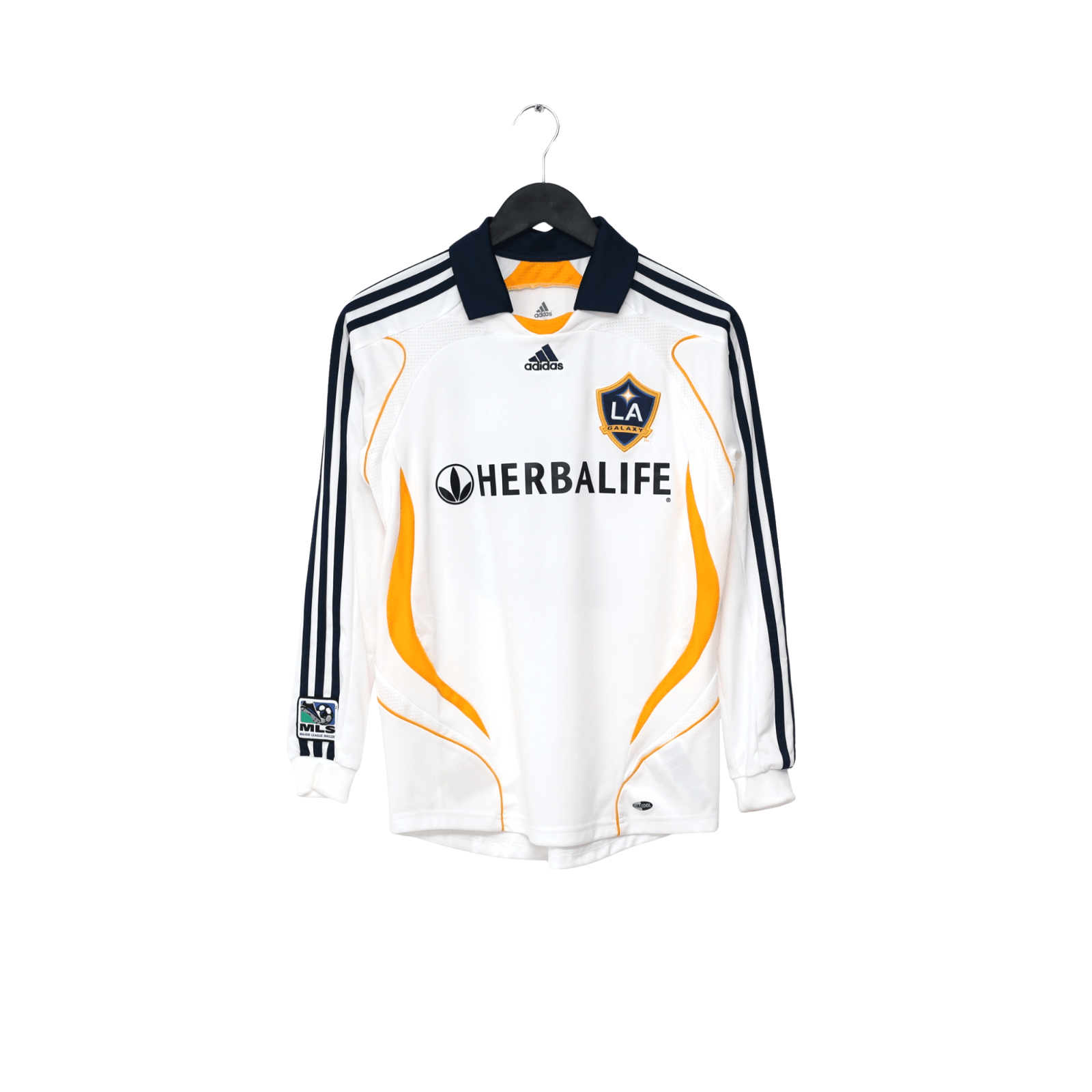 2007/08 Beckham #23 LA Galaxy Vintage adidas L/S Home Football Soccer Shirt (S)