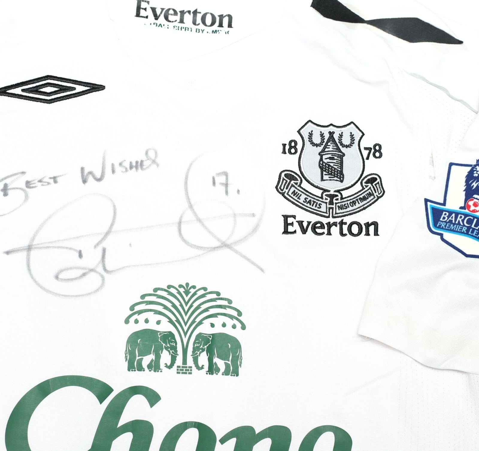 2007/08 CAHILL #17 Everton Vintage Umbro Away Football Shirt (S) SIGNED