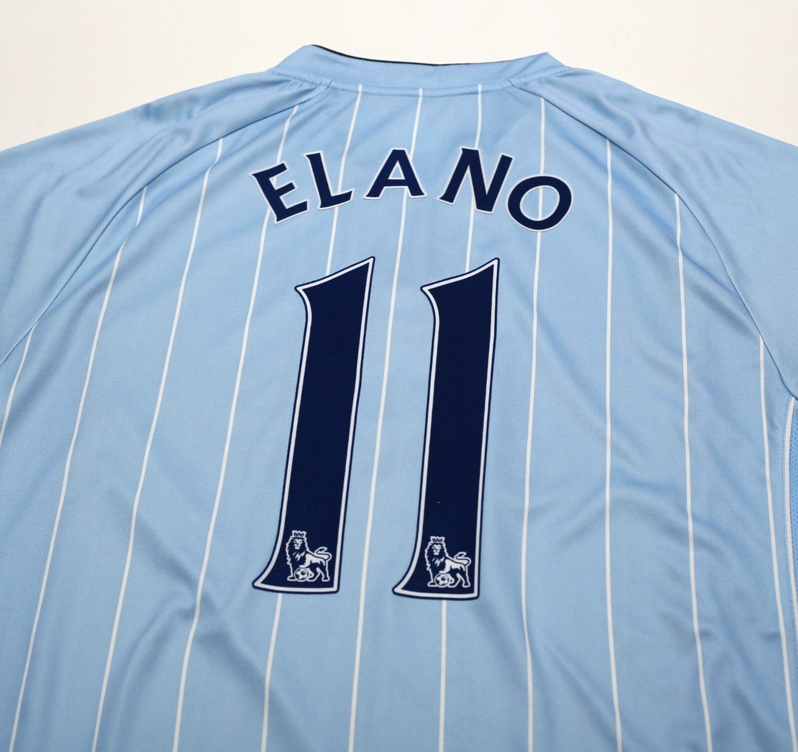 2007/08 ELANO #11 Manchester City Vintage le coq sportif Football Shirt (XL)