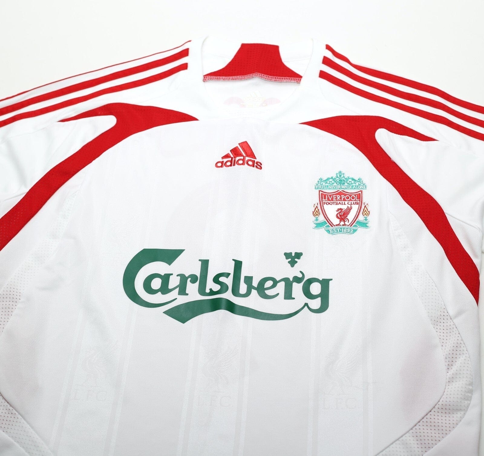 2007/08 TORRES #9 Liverpool Vintage adidas European Away Football Shirt (S)