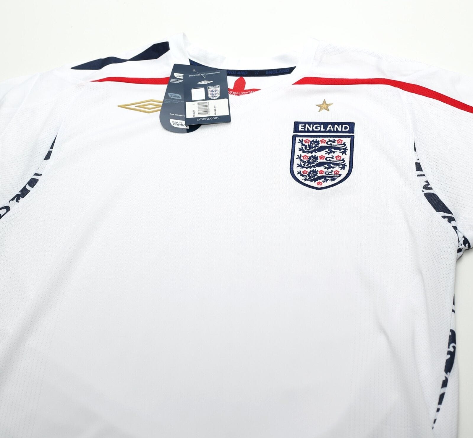 2007/09 ENGLAND Vintage Umbro Home Football Shirt Jersey (L) BNWT