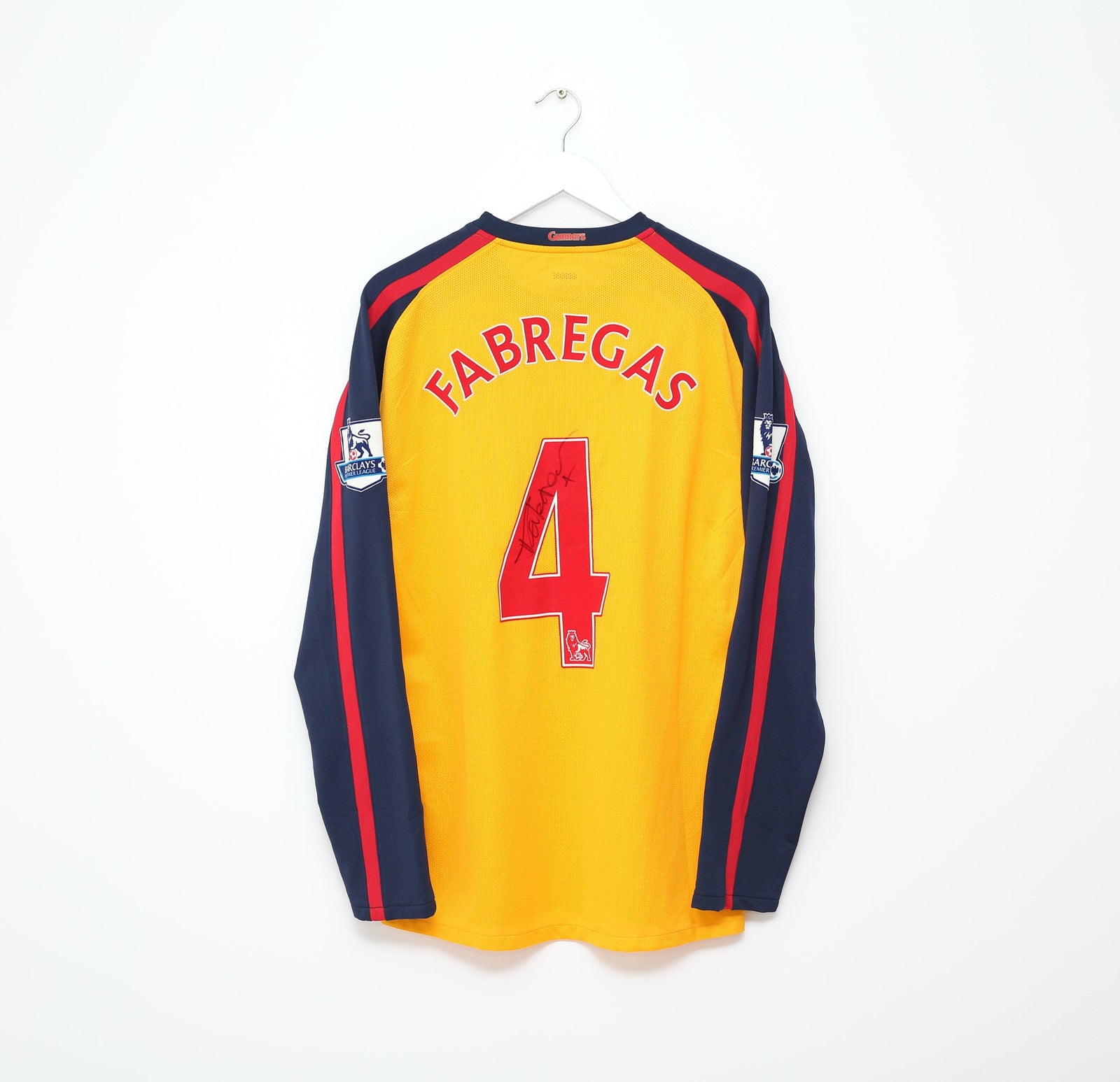 2008/09 FABREGAS #4 Arsenal Vintage Nike MATCH ISSUE Away Football Shirt SIGNED