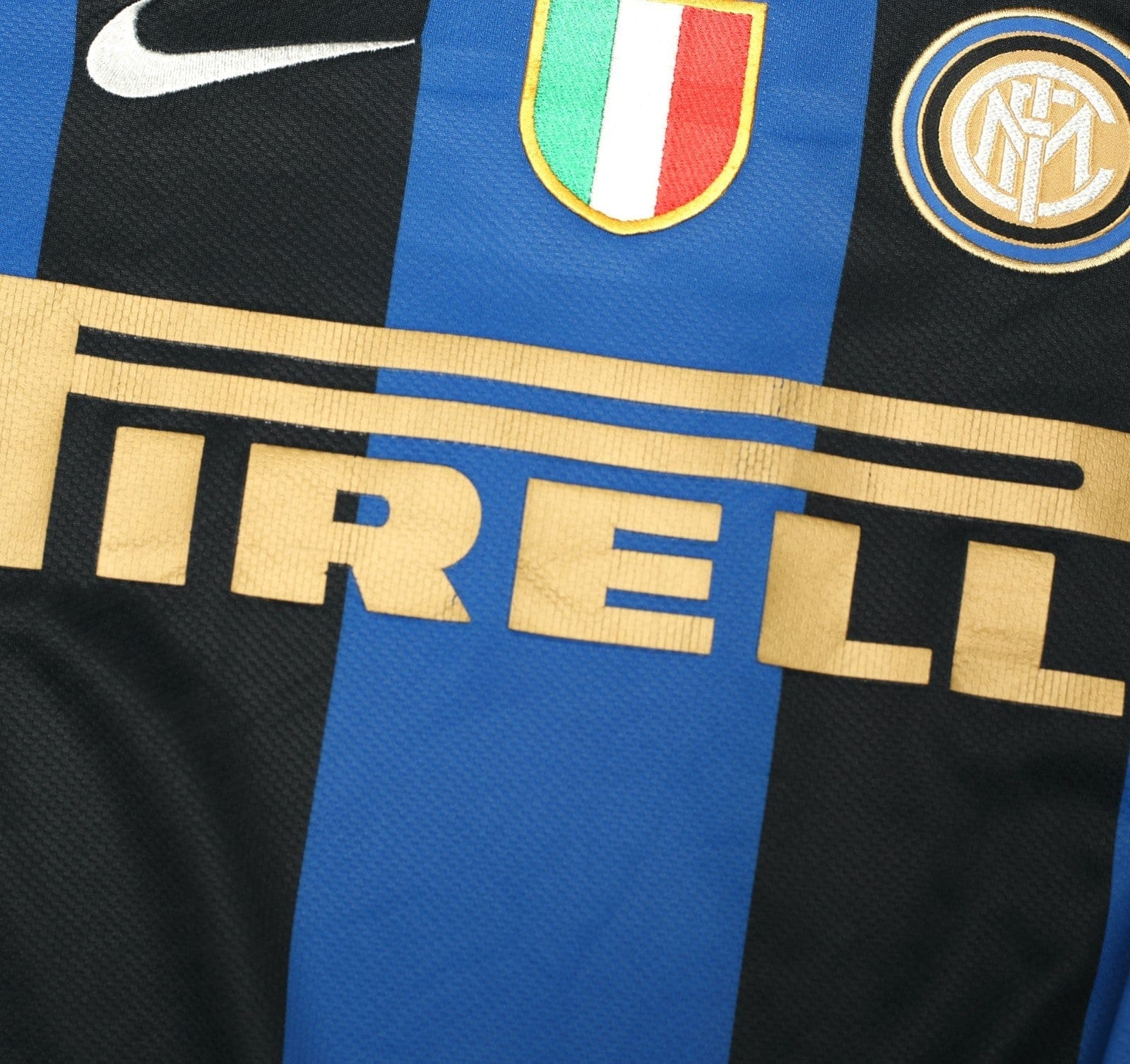2008/09 ZANETTI #4 Inter Milan Vintage Nike Home Football Shirt (S)