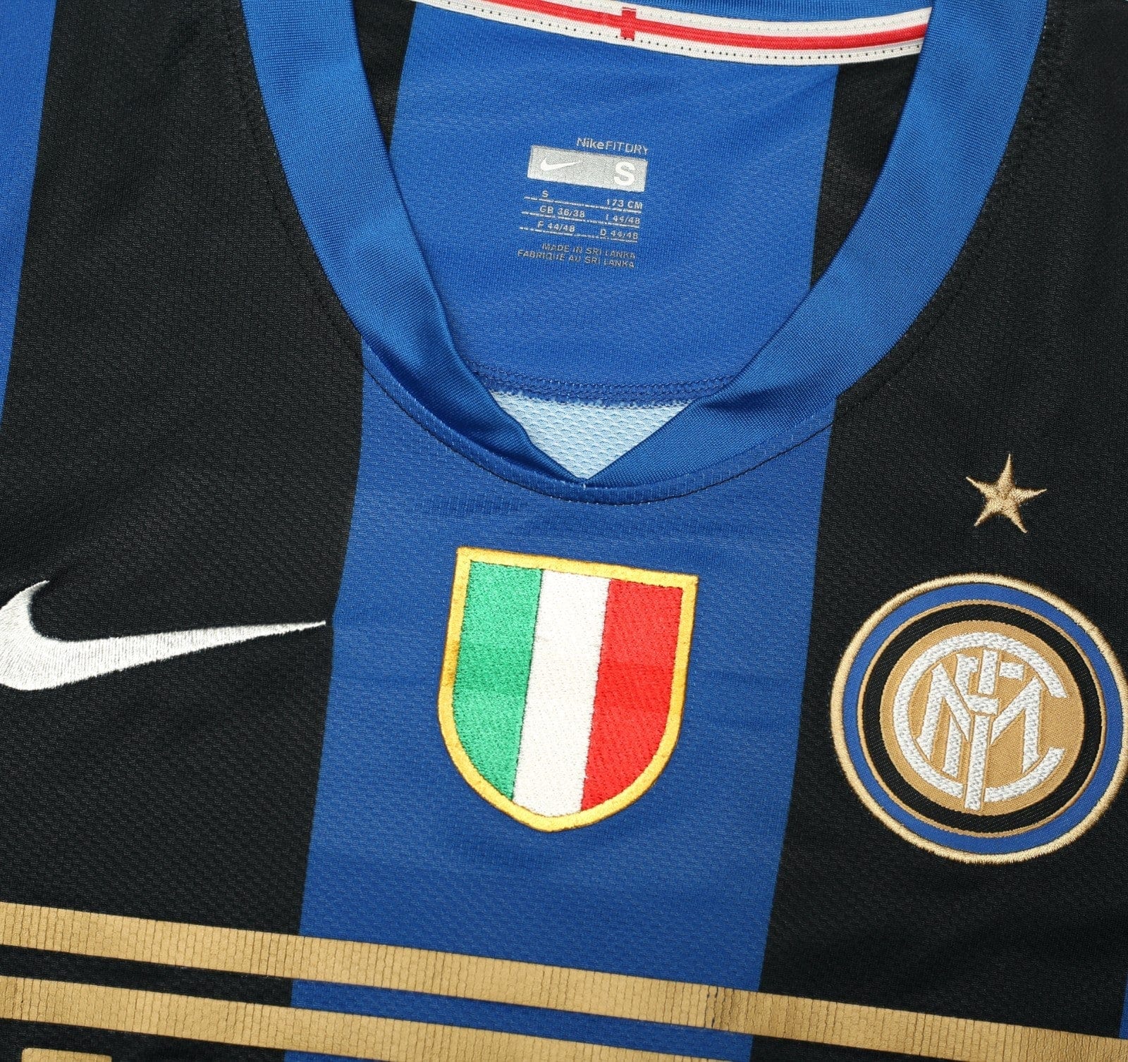 2008/09 ZANETTI #4 Inter Milan Vintage Nike Home Football Shirt (S)