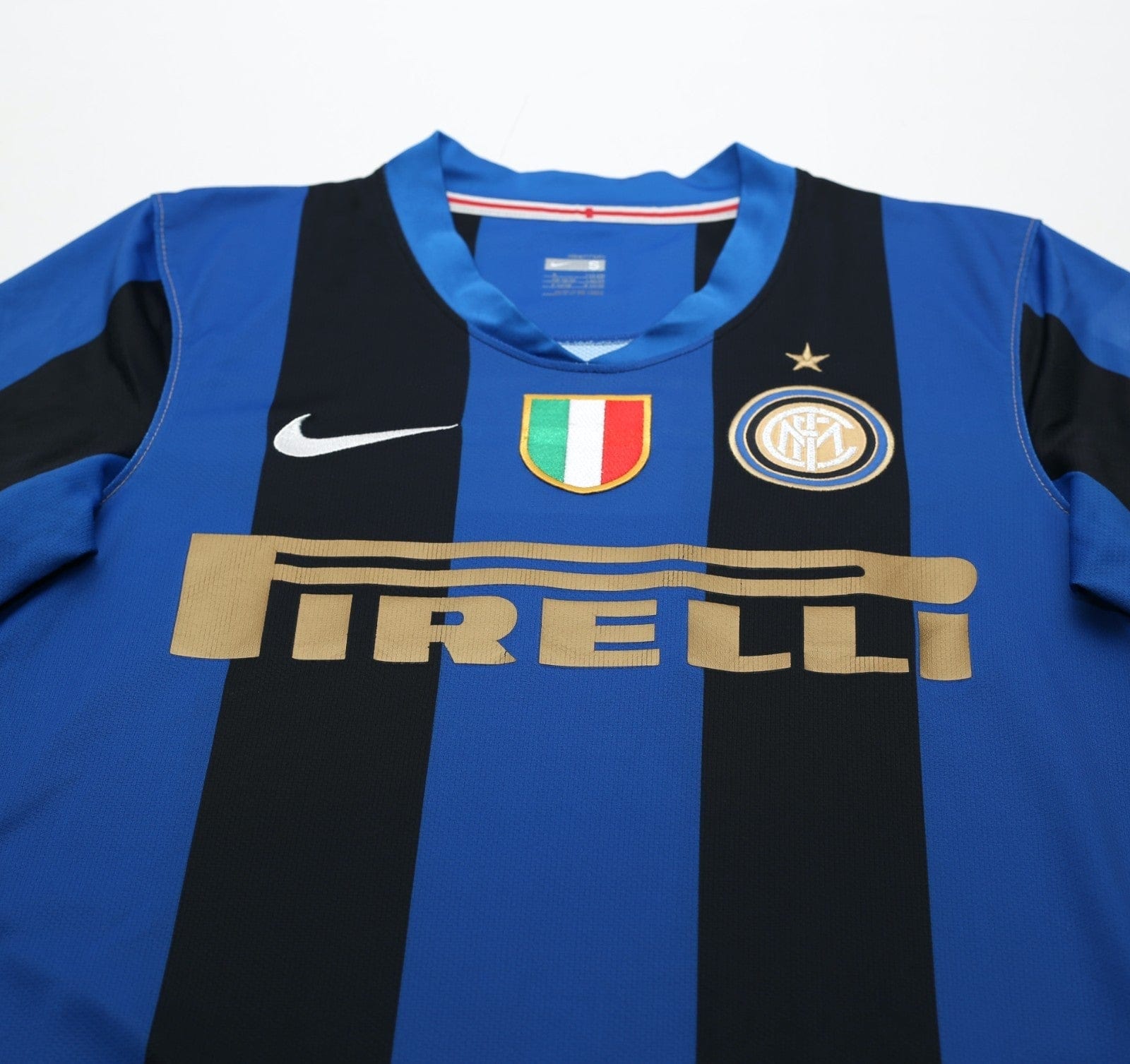 2008/09 ZANETTI #4 Inter Milan Vintage Nike Home Football Shirt (S)