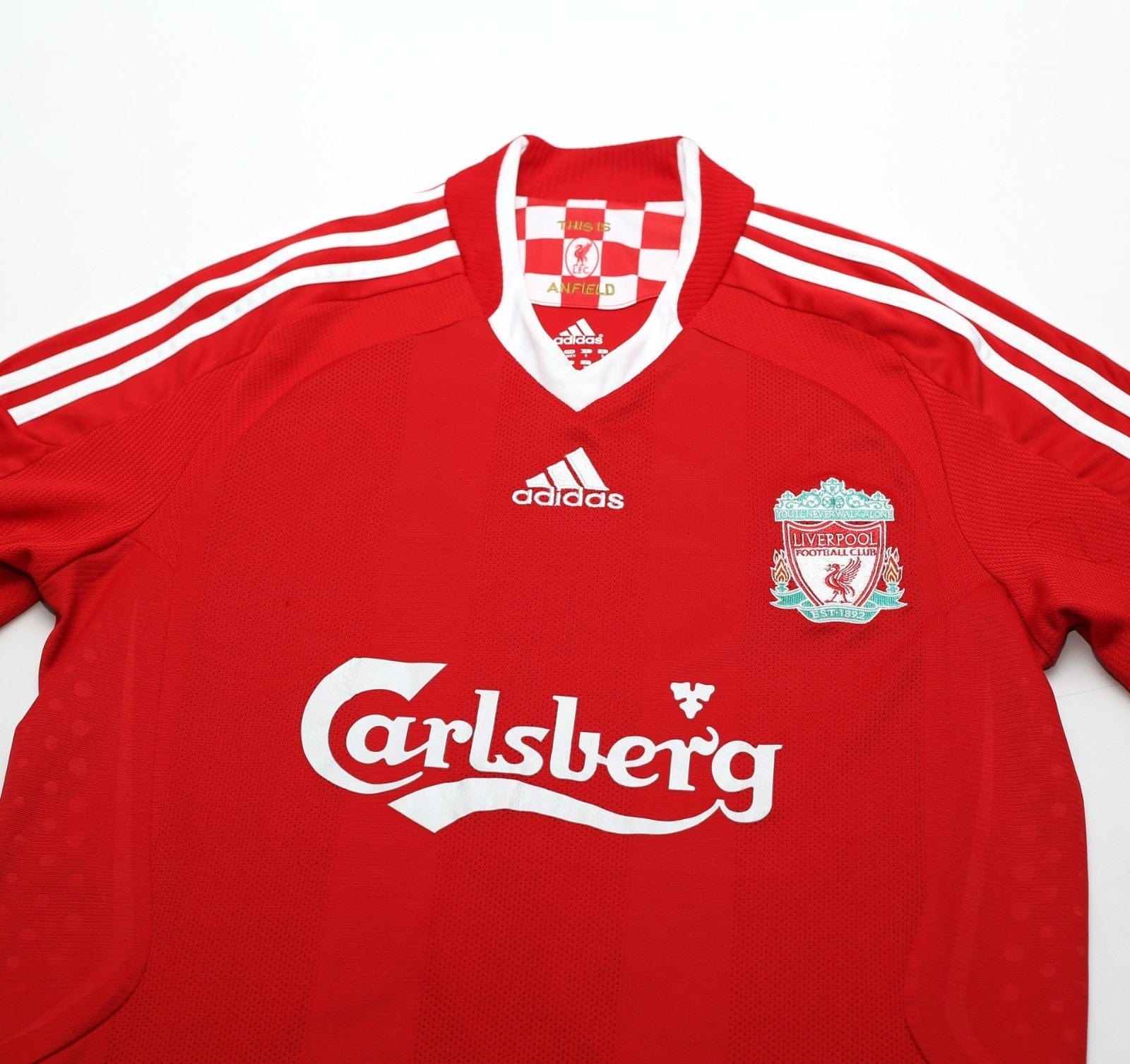 2008/10 GERRARD #8 Liverpool Vintage adidas Home Football Shirt (S)