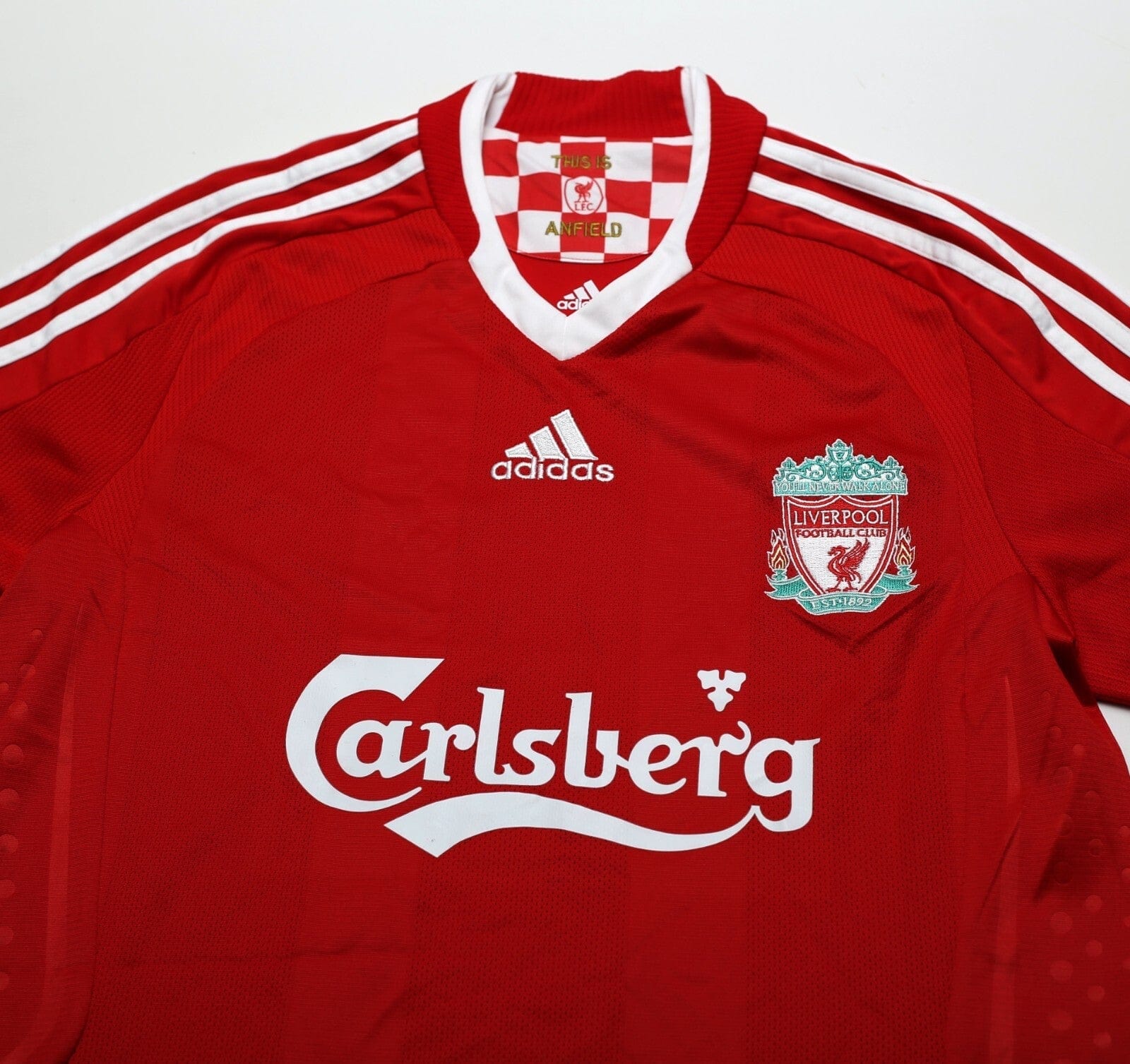 2008/10 TORRES #9 Liverpool Vintage adidas Home Football Shirt (S)