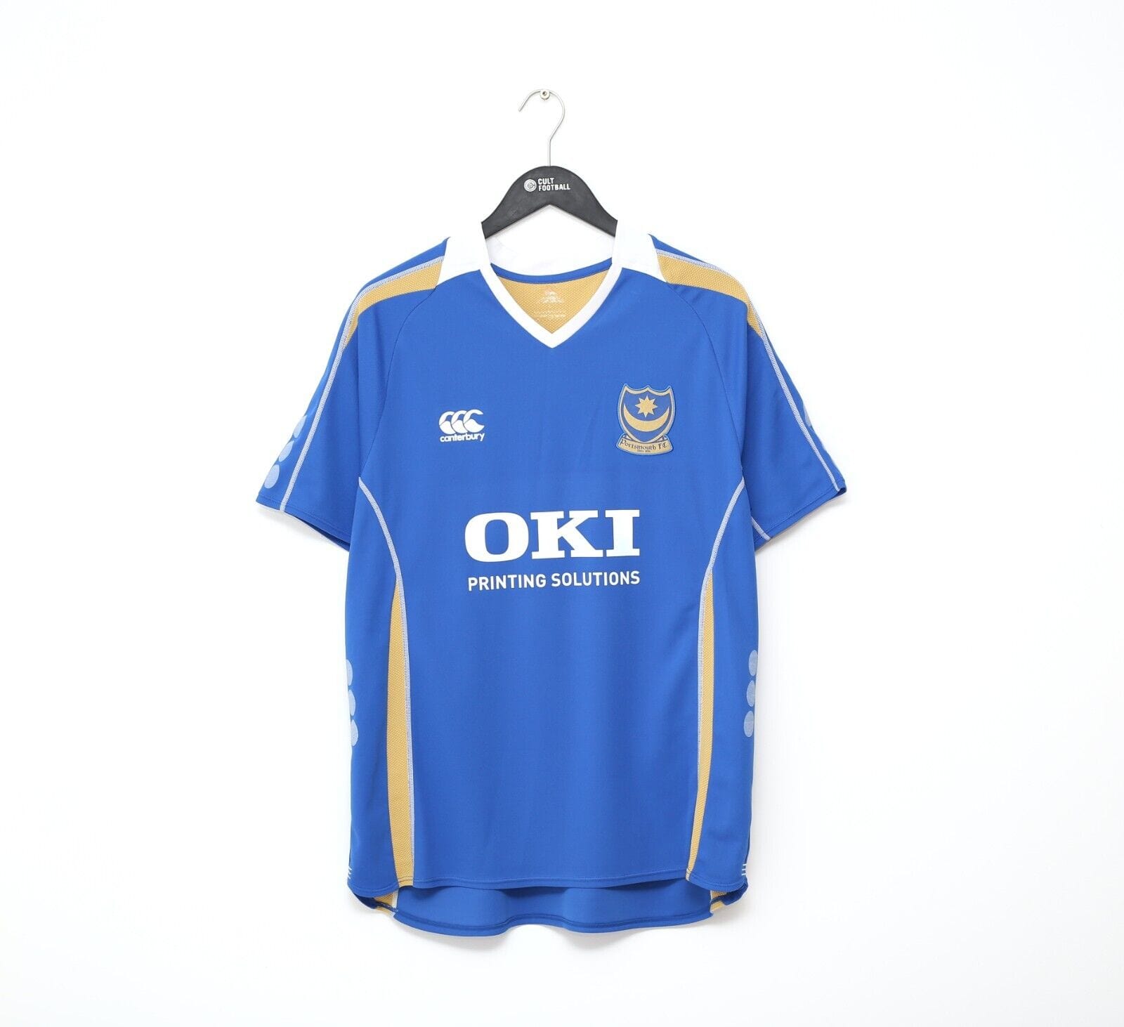 2008 KANU #27 Portsmouth Vintage Canterbury Home Football Shirt (L) FA CUP