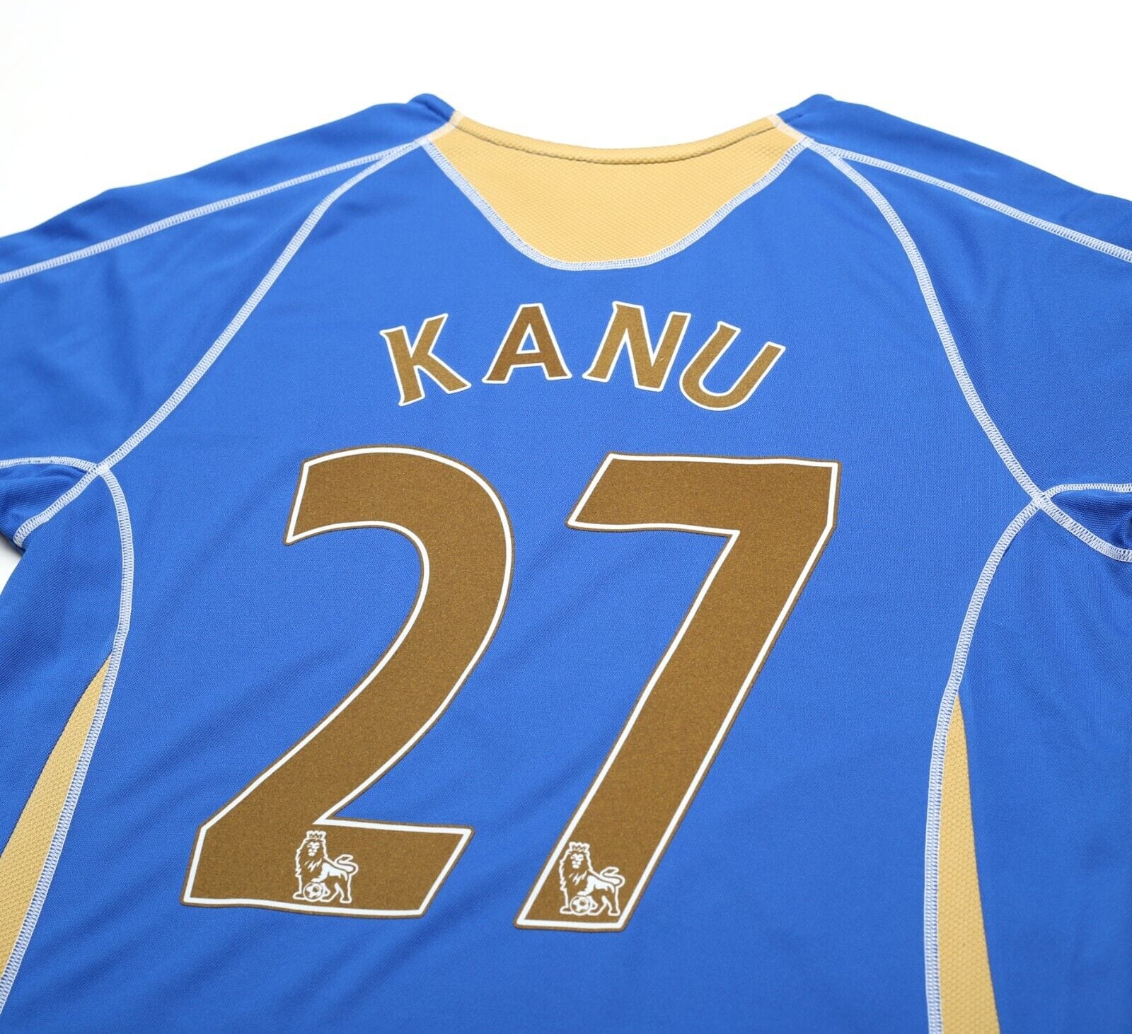2008 KANU #27 Portsmouth Vintage Canterbury Home Football Shirt (L) FA CUP