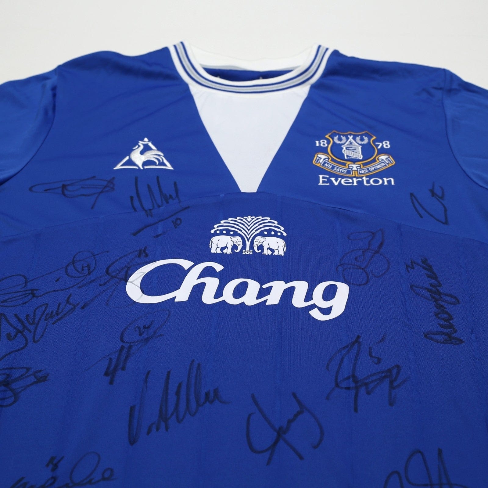 2009/10 Baines #3 Everton Vintage le coq sportif LS Football Shirt (L) Signed
