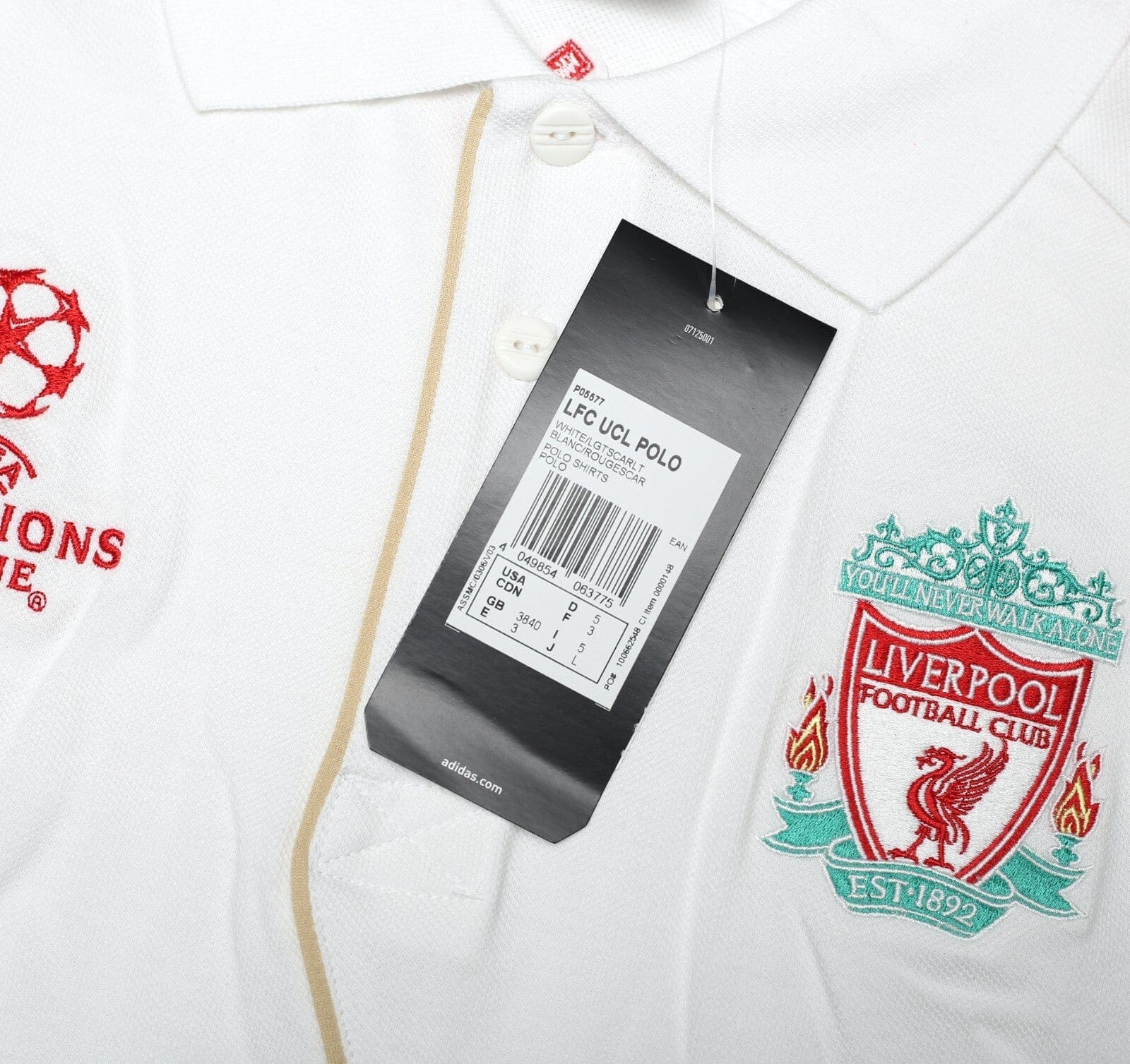 2009/10 LIVERPOOL Vintage adidas Champions League Football Polo Shirt (M) BNWT