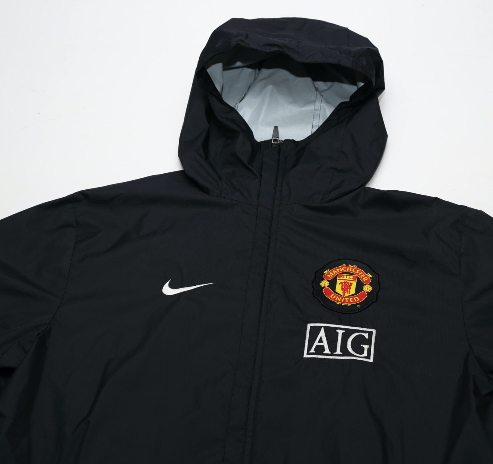 2009/10 MANCHESTER UNITED Vintage Nike Hooded Football Rain Jacket (M)