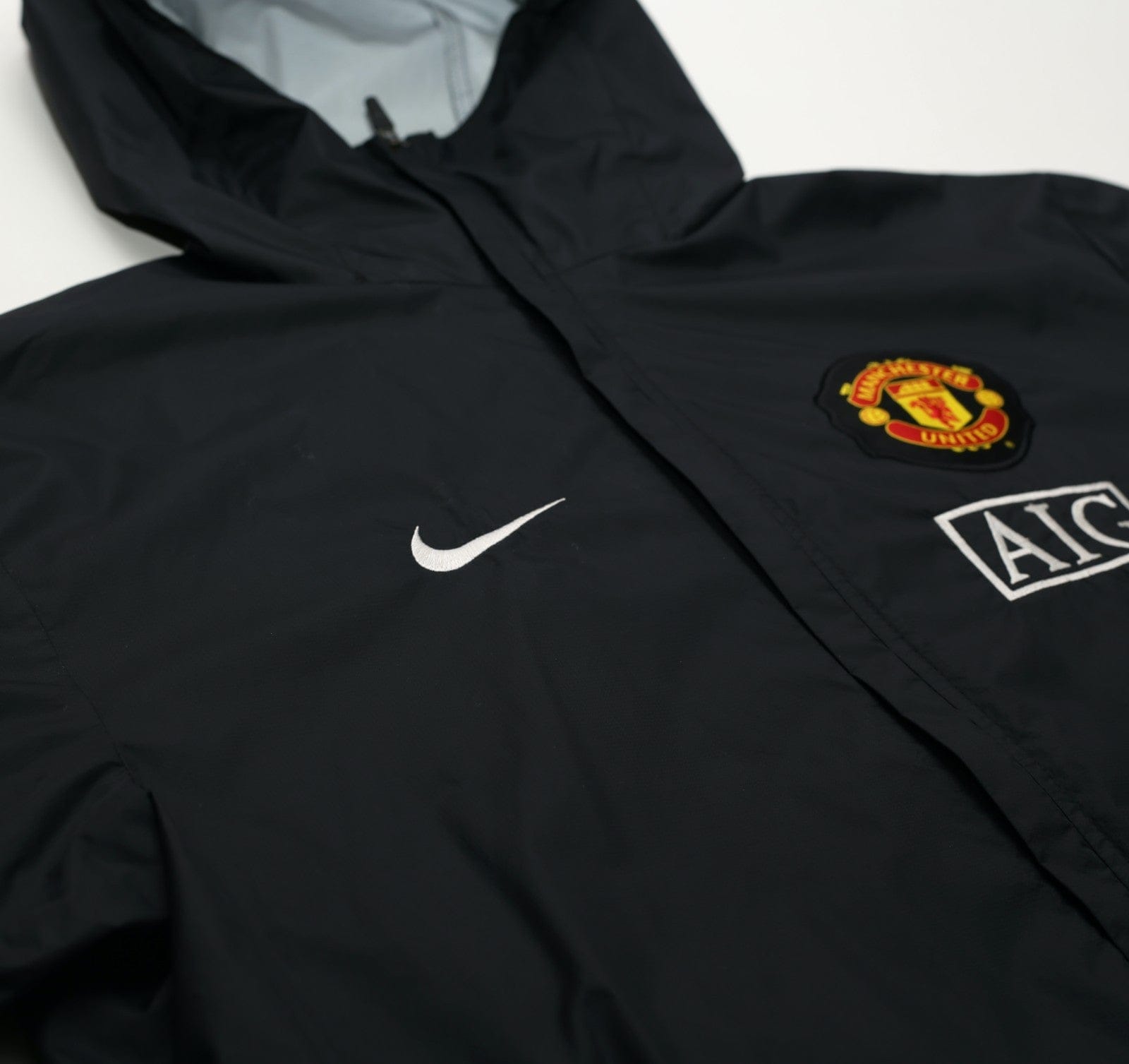 2009/10 MANCHESTER UNITED Vintage Nike Hooded Football Rain Jacket (M)