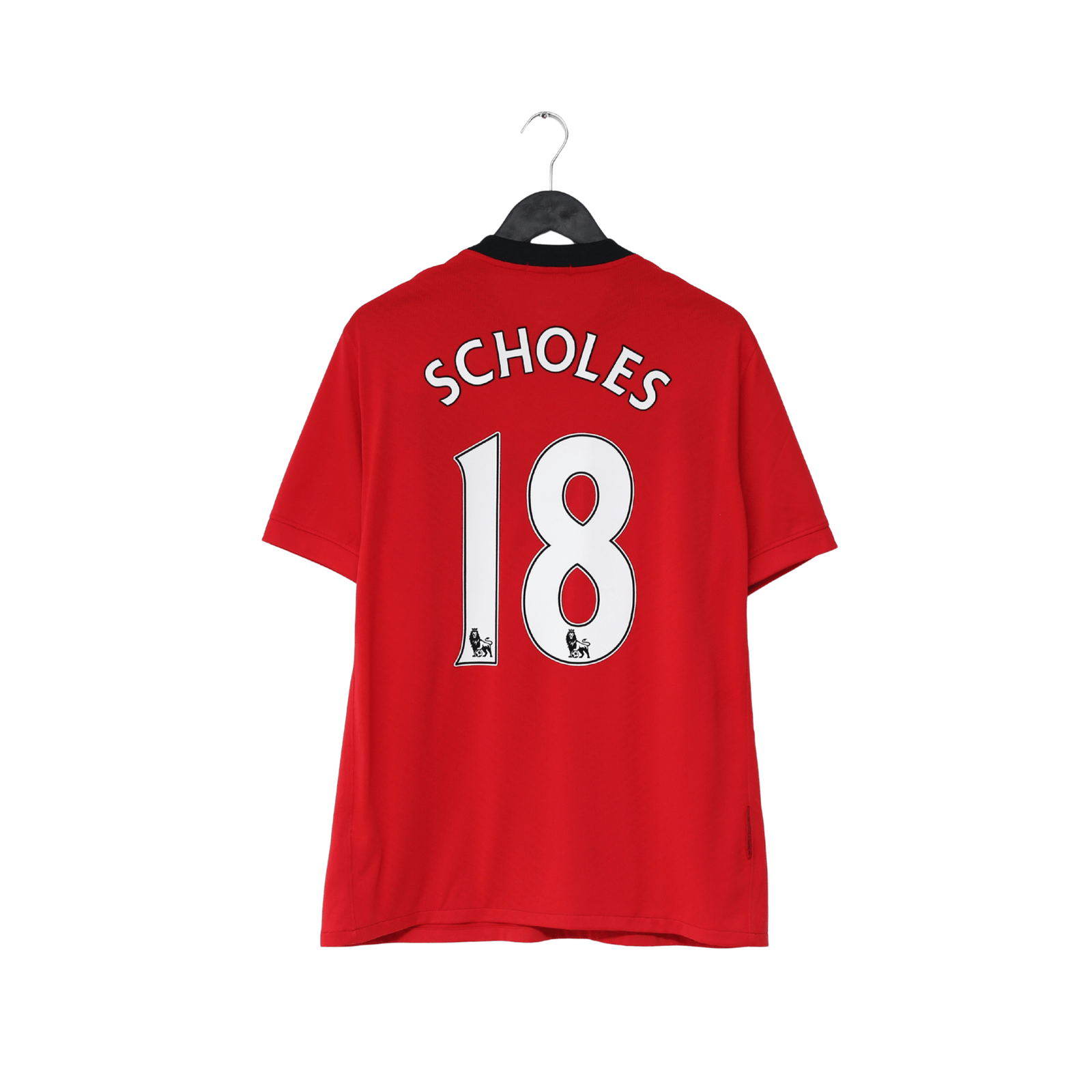 2009/10 SCHOLES #18 Manchester United Vintage Nike Home Football Shirt (L)