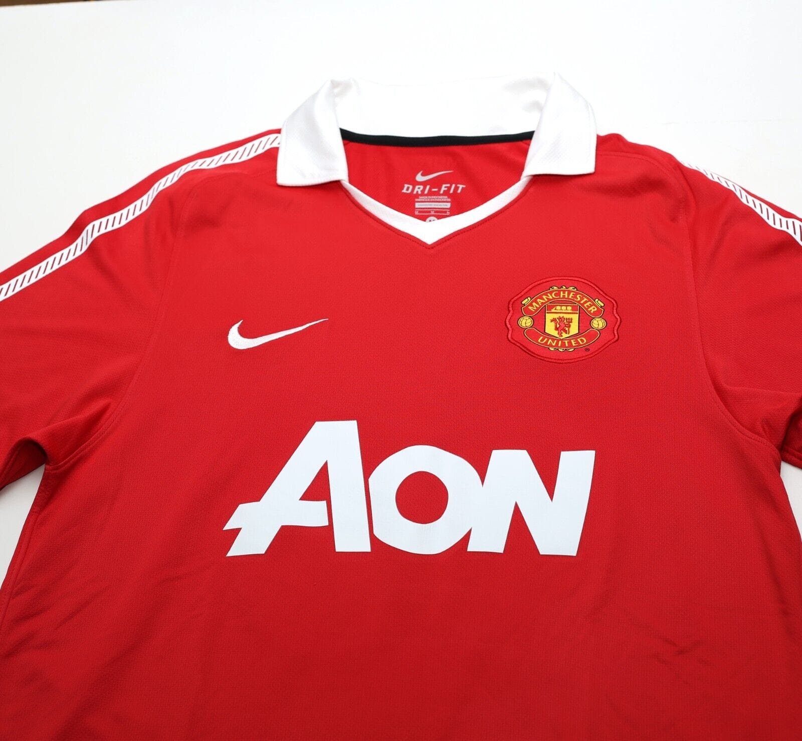 2010/11 SCHOLES #18 Manchester United Vintage Nike Home Football Shirt (M)
