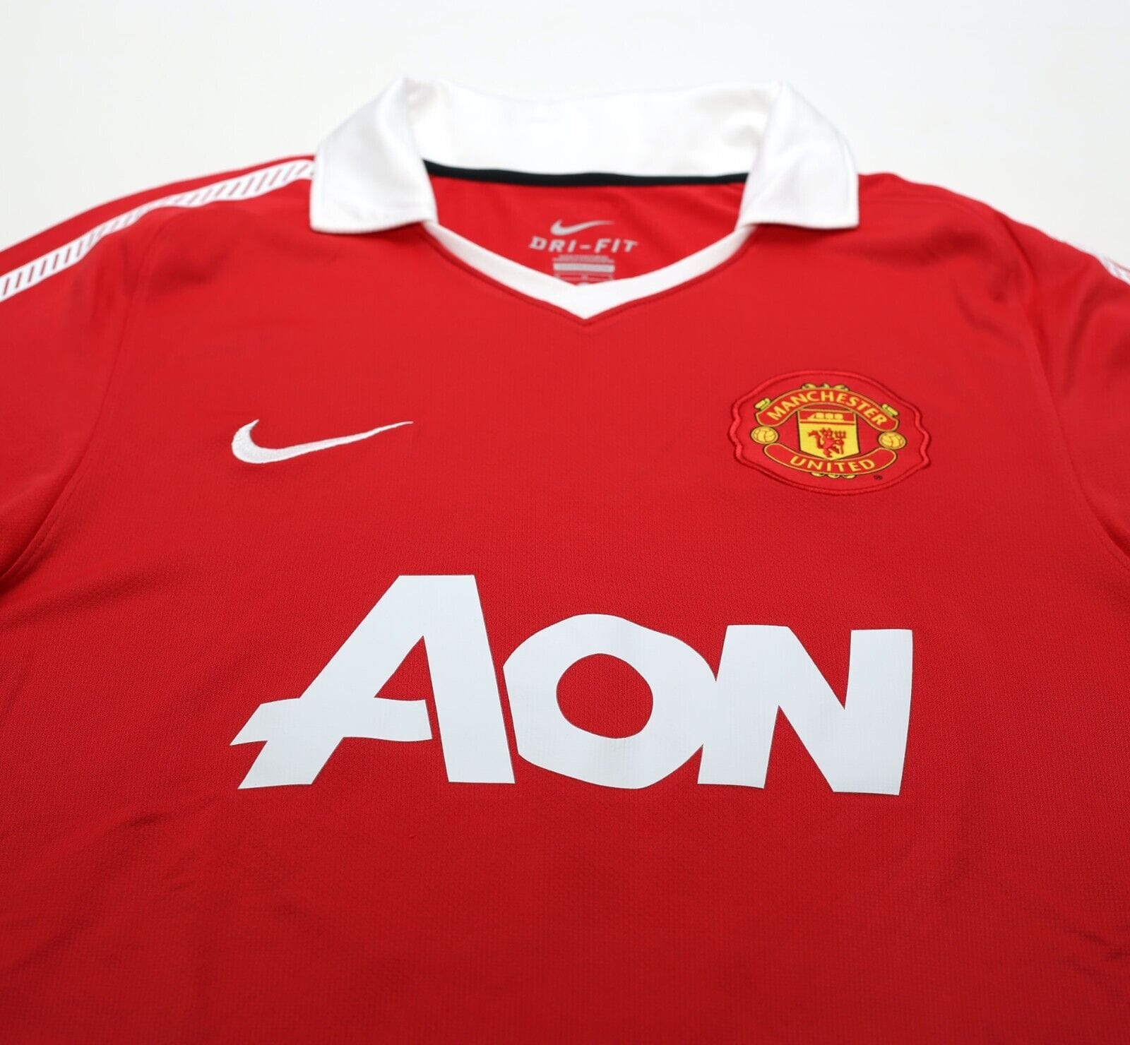 2010/11 SCHOLES #18 Manchester United Vintage Nike Home Football Shirt (M)
