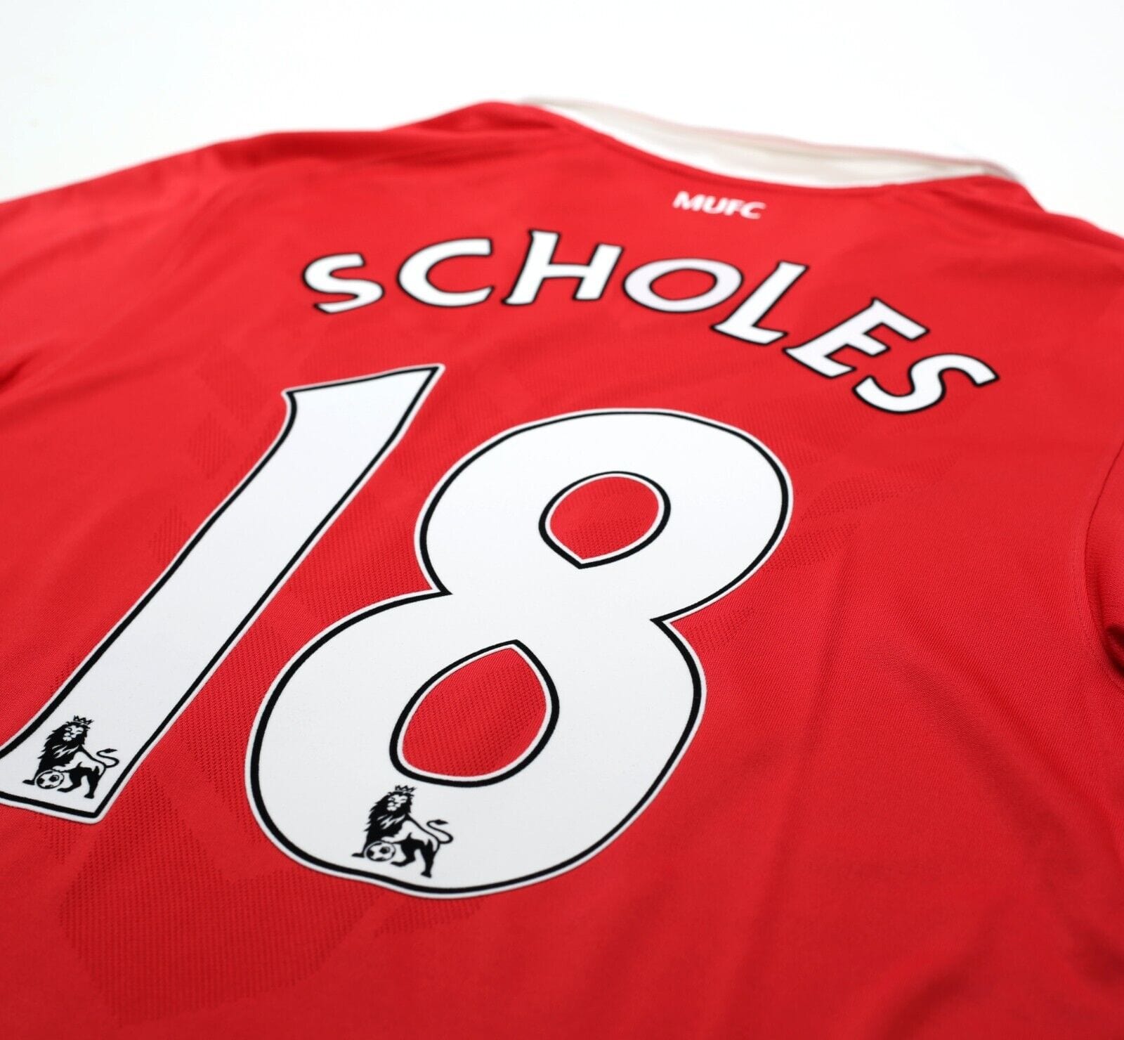 2010/11 SCHOLES #18 Manchester United Vintage Nike Home Football Shirt (M)