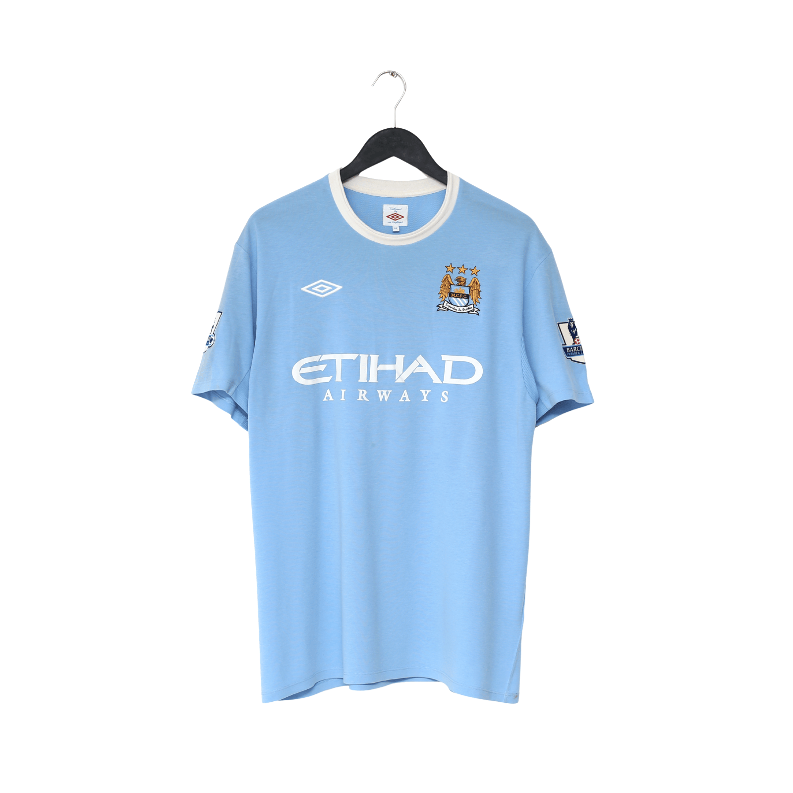 2010/11 TEVEZ #32 Manchester City Vintage Umbro Home Football Shirt (L) 44