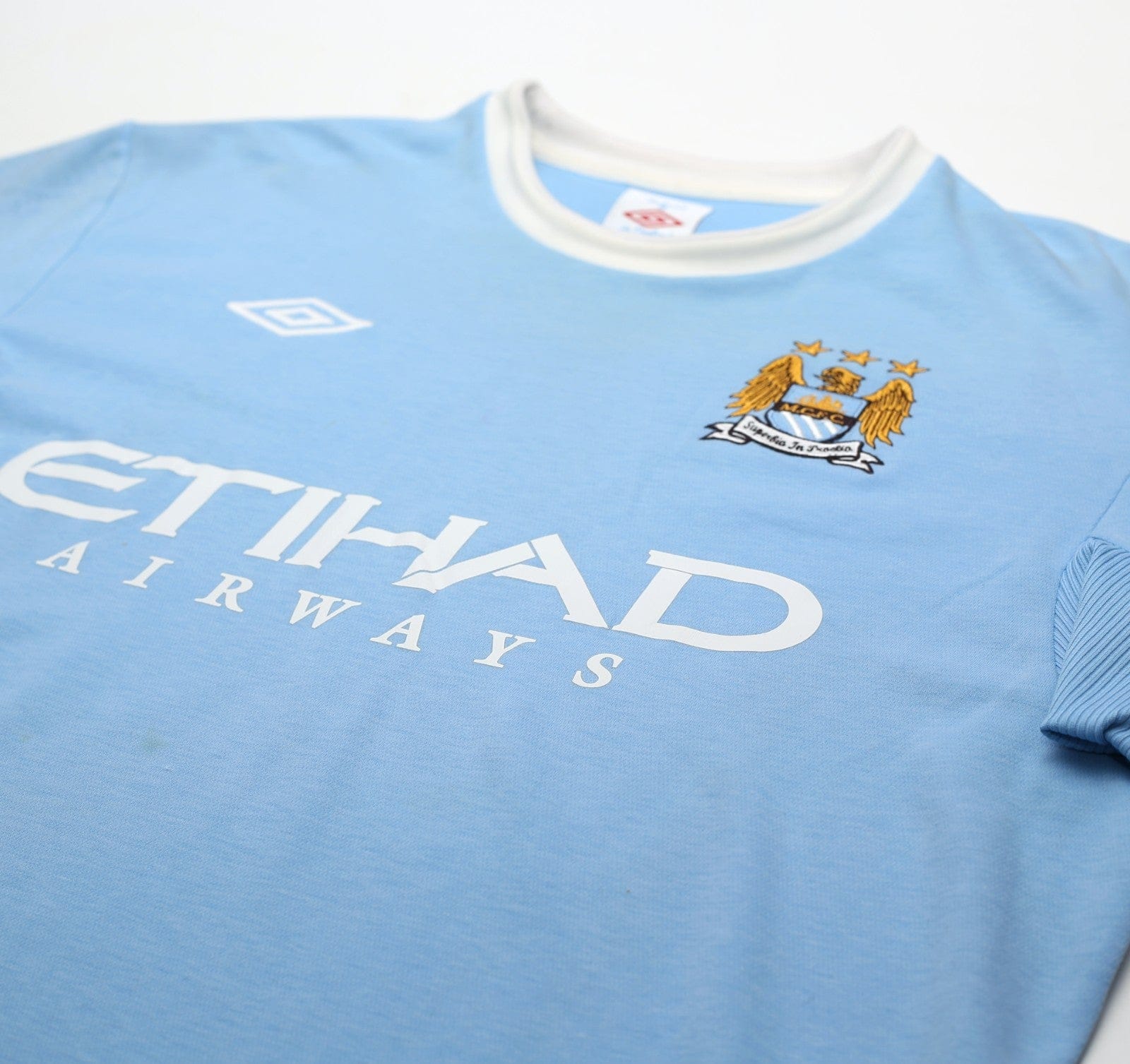 2010/11 TEVEZ #32 Manchester City Vintage Umbro Home Football Shirt (L) 44