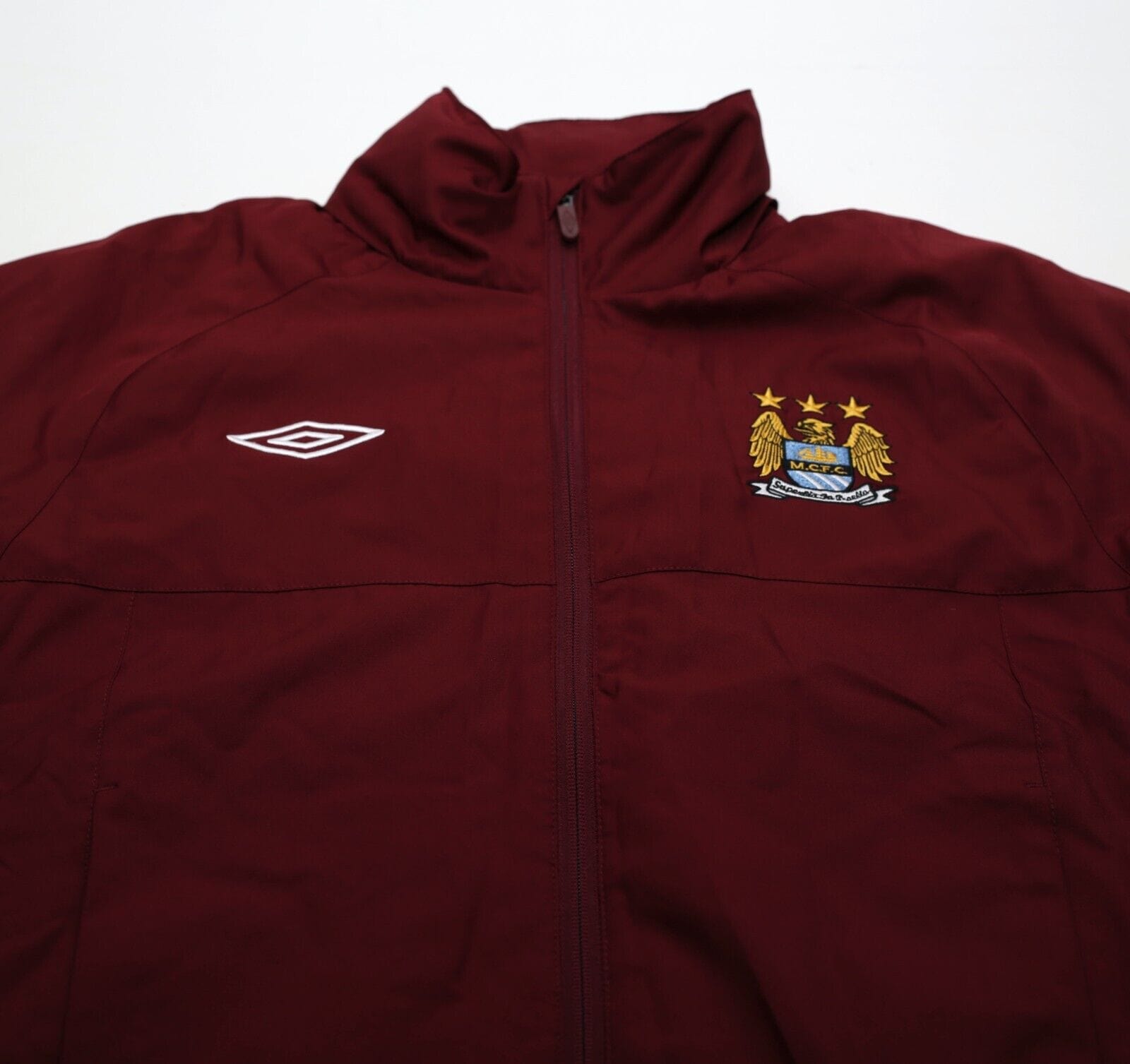 2010/12 MANCHESTER CITY Vintage Umbro Football Hooded Jacket (M)