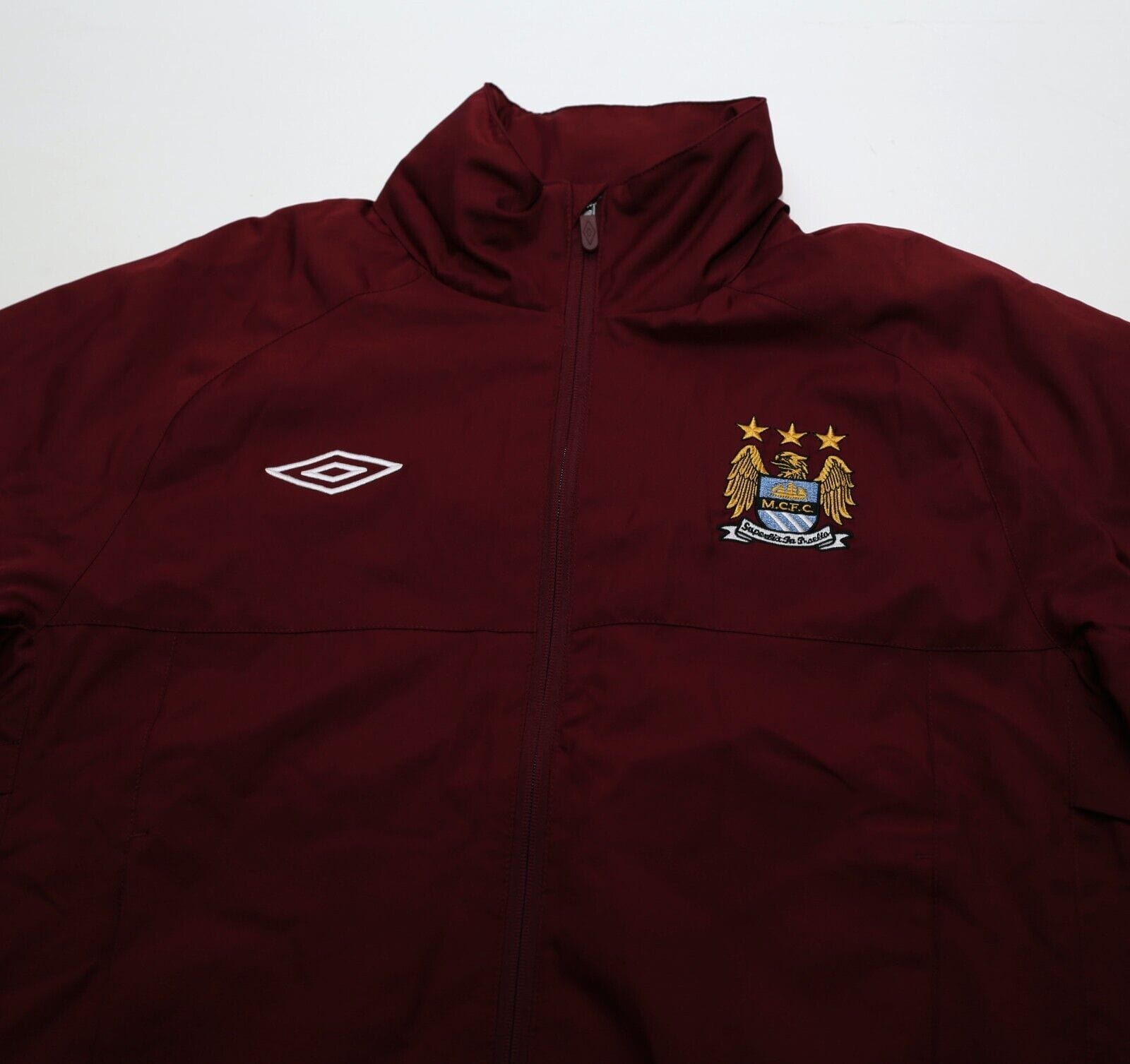 2010/12 MANCHESTER CITY Vintage Umbro Football Hooded Jacket (M)