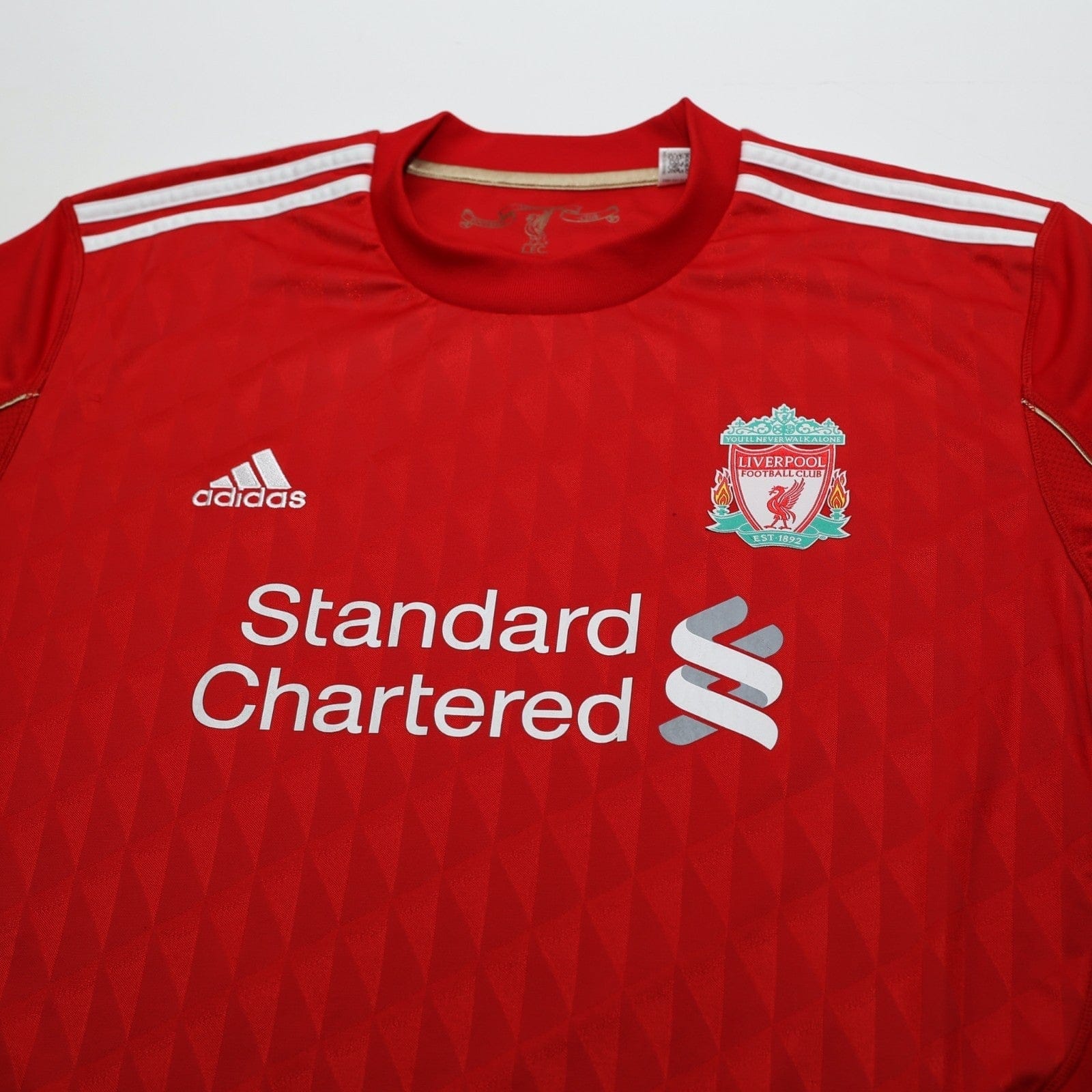 2010/12 Suarez #7 Liverpool Vintage adidas Home Football Shirt (XL)