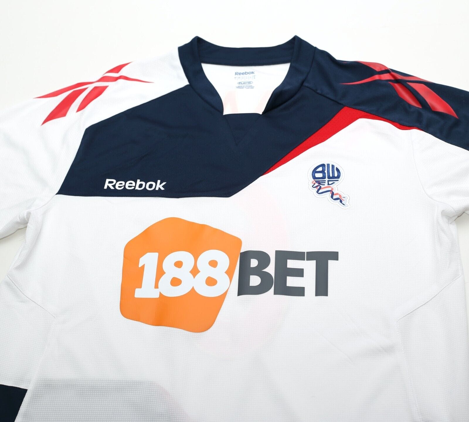 2011/12 MUAMBA #6 Bolton Wanderers Vintage Reebok Home Football Shirt (M/L)