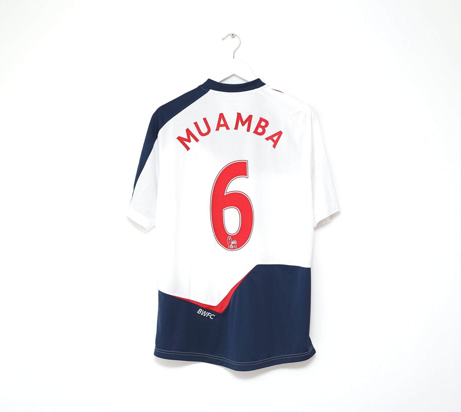 2011/12 MUAMBA #6 Bolton Wanderers Vintage Reebok Home Football Shirt (M/L)