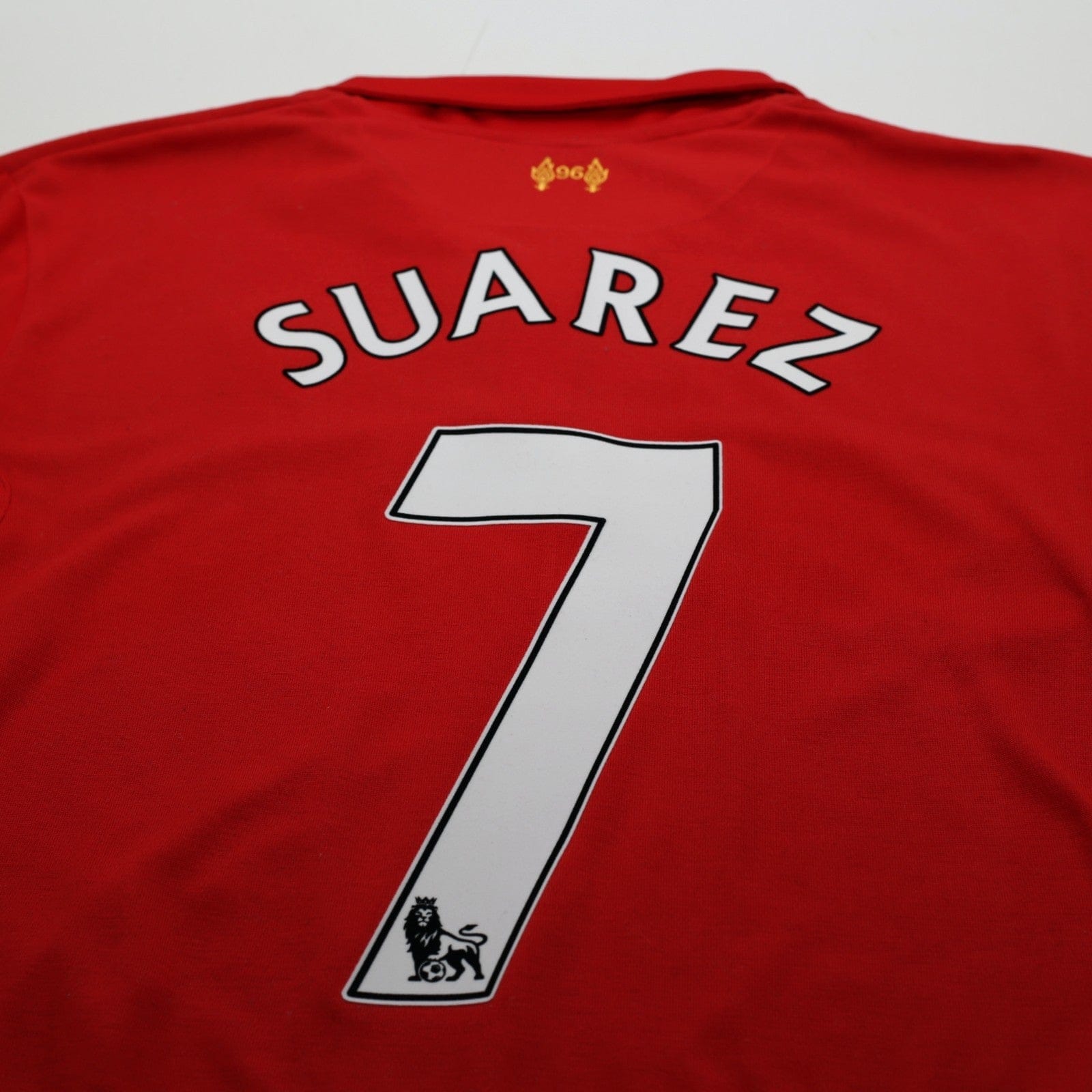 2012/13 Suarez #7 Liverpool Vintage Warrior L/S Home Football Shirt (L)