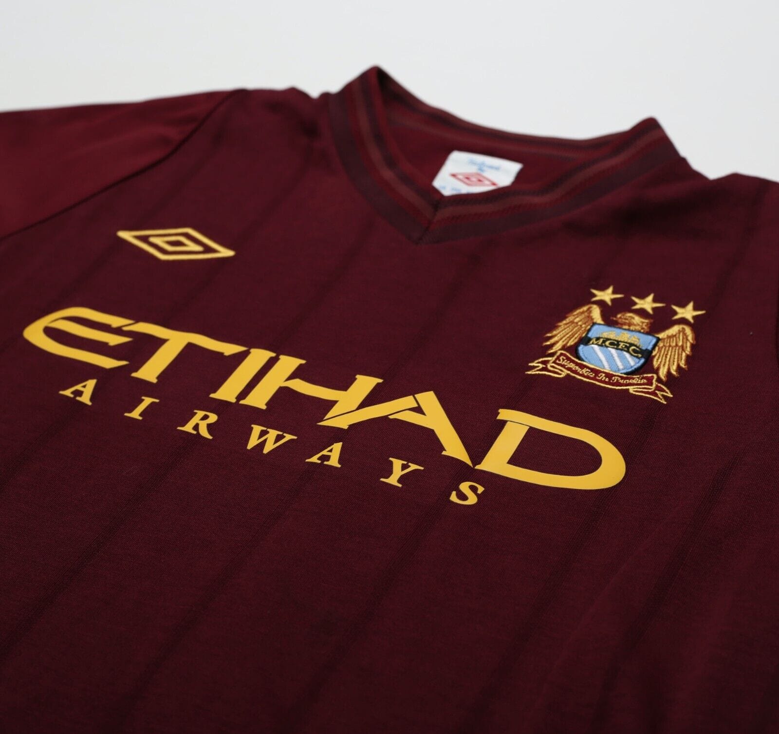 2012/13 TEVEZ #32 Manchester City Vintage Umbro Away Football Shirt (M)