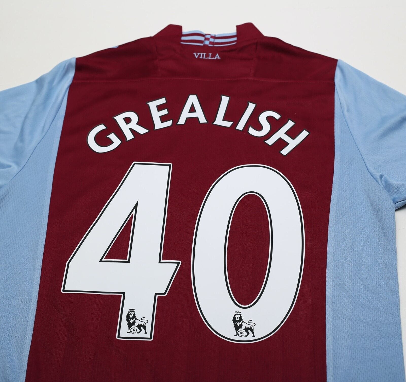 2013/14 GREALISH #40 Aston Villa Vintage Macron Home Football Shirt (M)