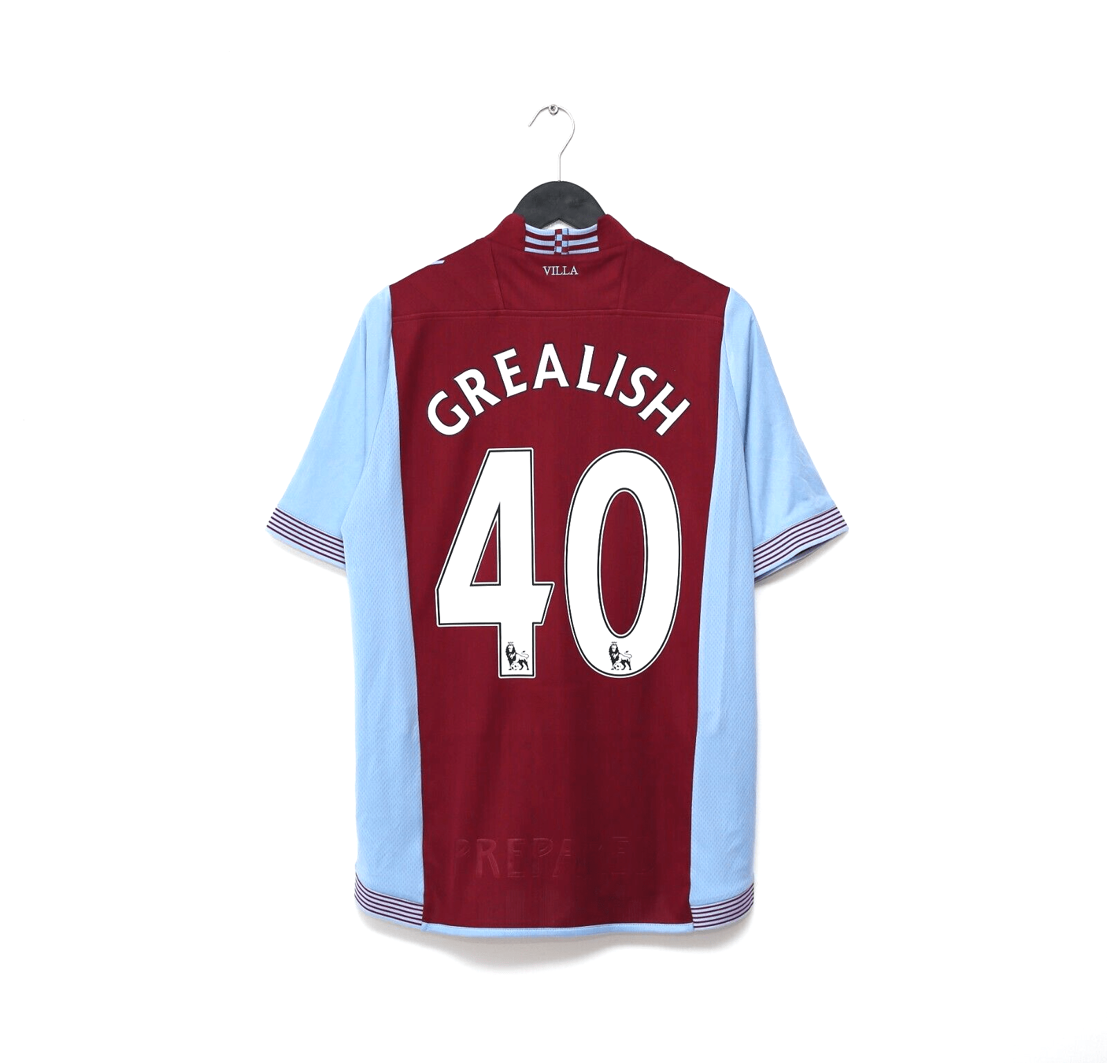 2013/14 GREALISH #40 Aston Villa Vintage Macron Home Football Shirt (M)