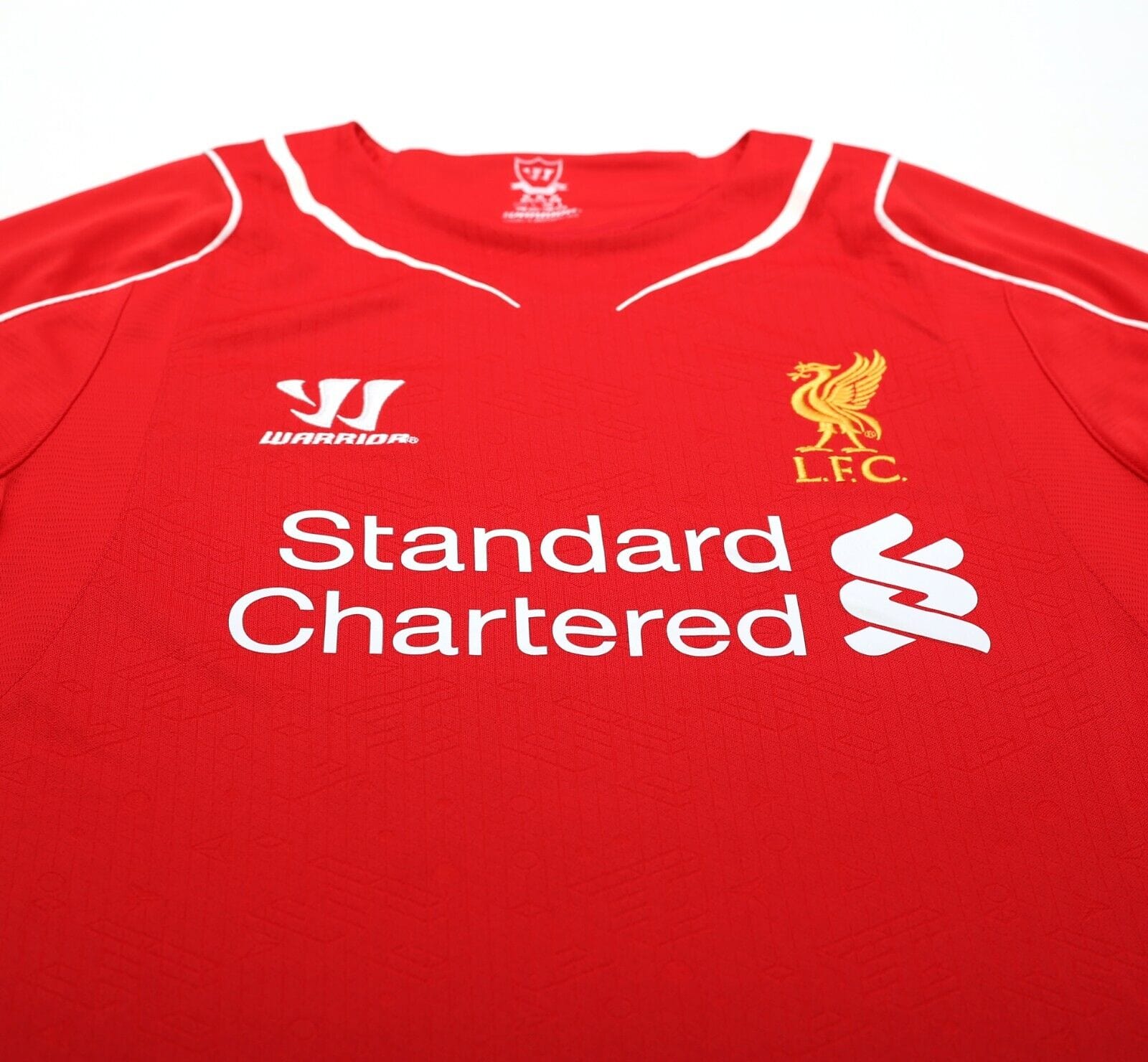 2014/15 GERRARD #8 Liverpool Vintage Warrior Home Football Shirt (M)