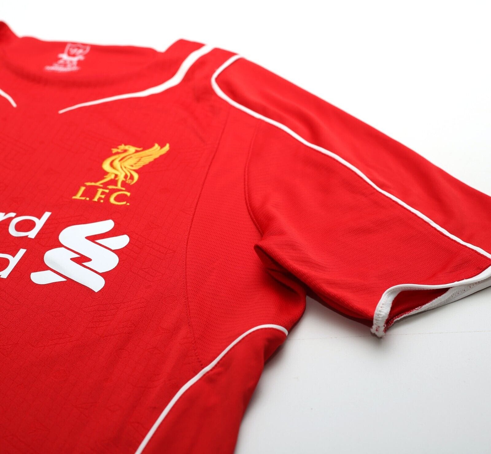 2014/15 GERRARD #8 Liverpool Vintage Warrior Home Football Shirt (M)