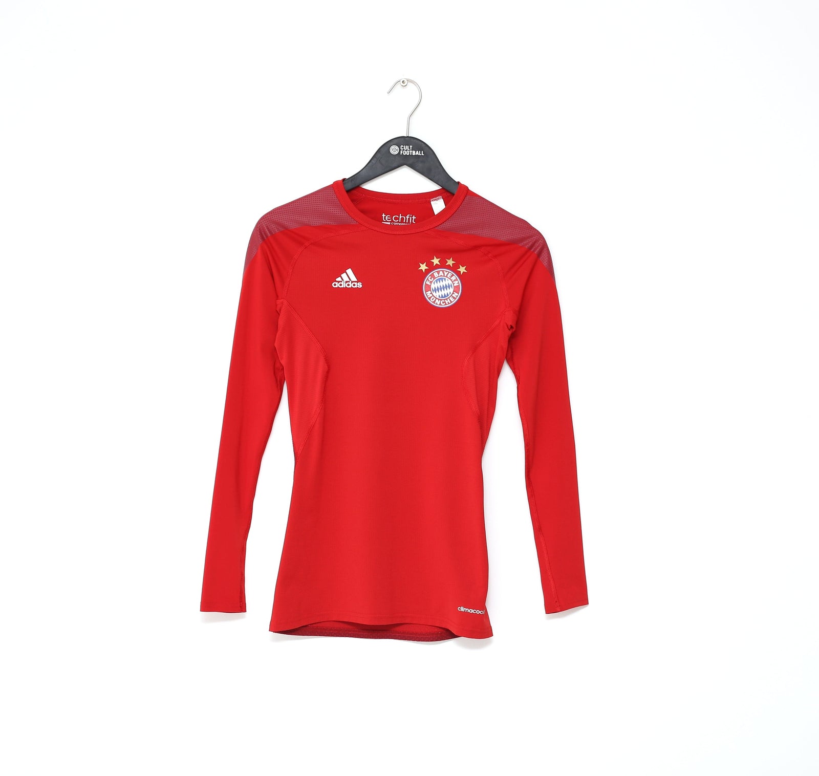 2015/16 BAYERN MUNICH adidas Techfit Compression Base Layer Football Shirt (S)