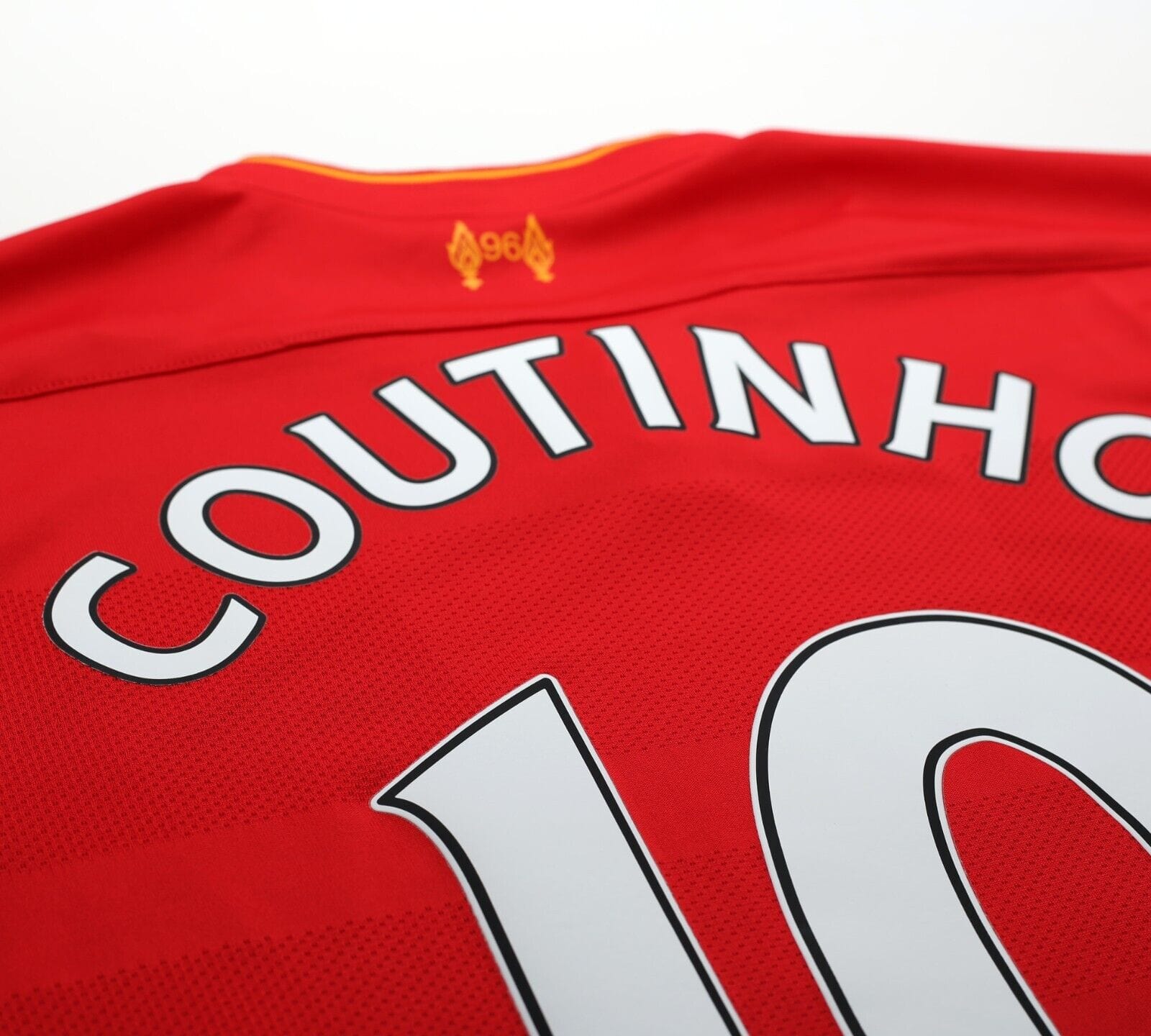 2016/17 COUTINHO #10 Liverpool Vintage New Balance Home Football Shirt (XL)