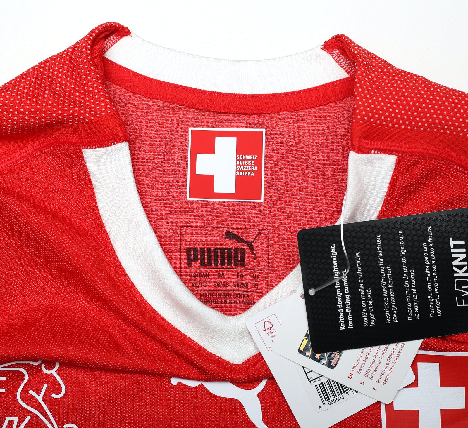 2018/19 SWITZERLAND Vintage PUMA EcoKnit Player Issue Home Football Shirt (XL)