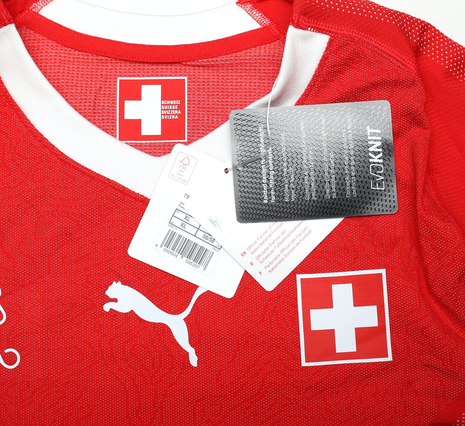2018/19 SWITZERLAND Vintage PUMA EcoKnit Player Issue Home Football Shirt (XL)