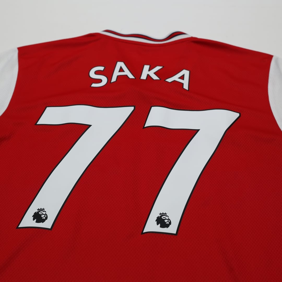 2019/20 SAKA #77 Arsenal Adidas Home Football Shirt (M)