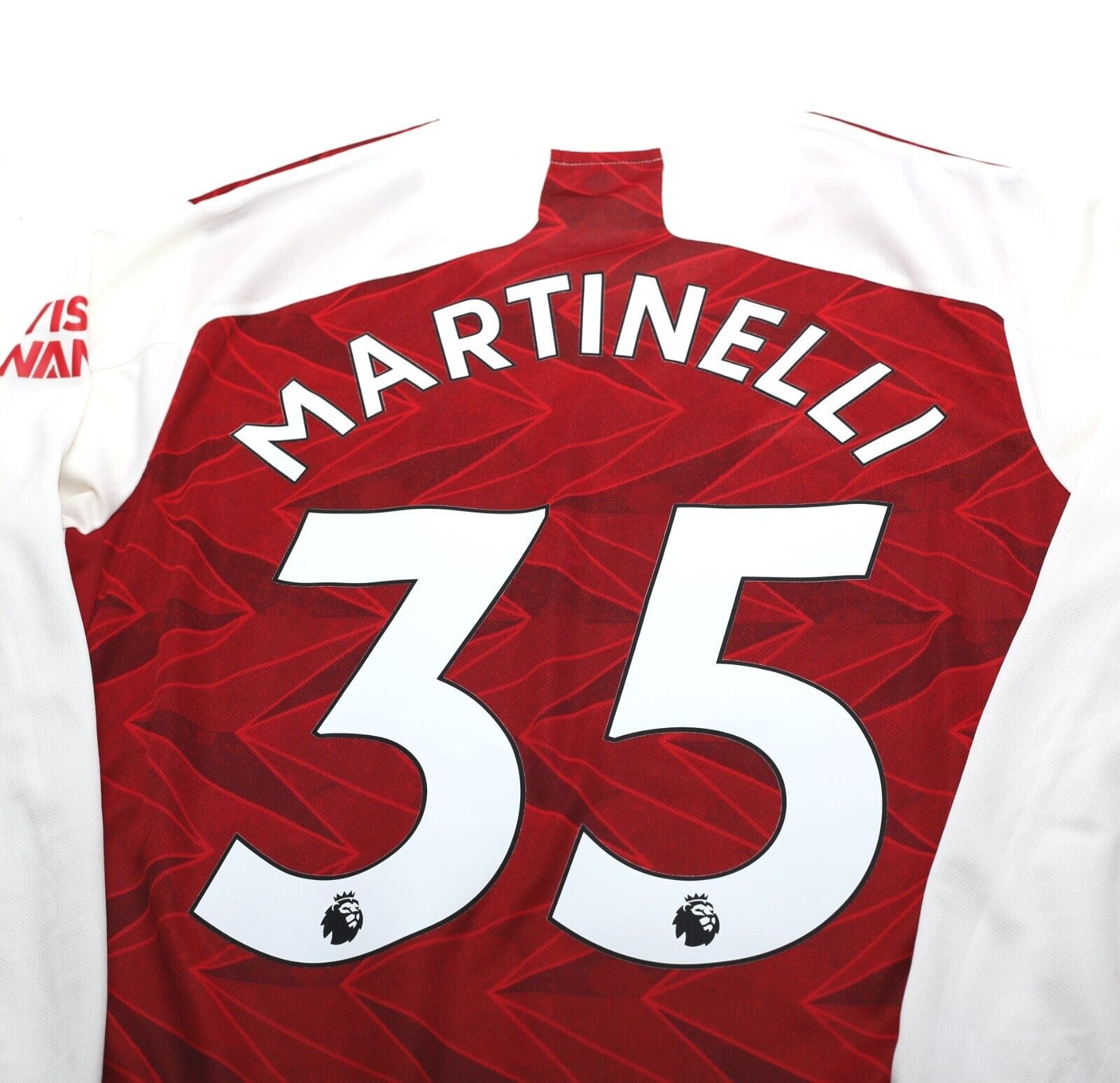 2020/21 MARTINELLI #35 Arsenal Vintage adidas Long Sleeve Home Football Shirt (L)