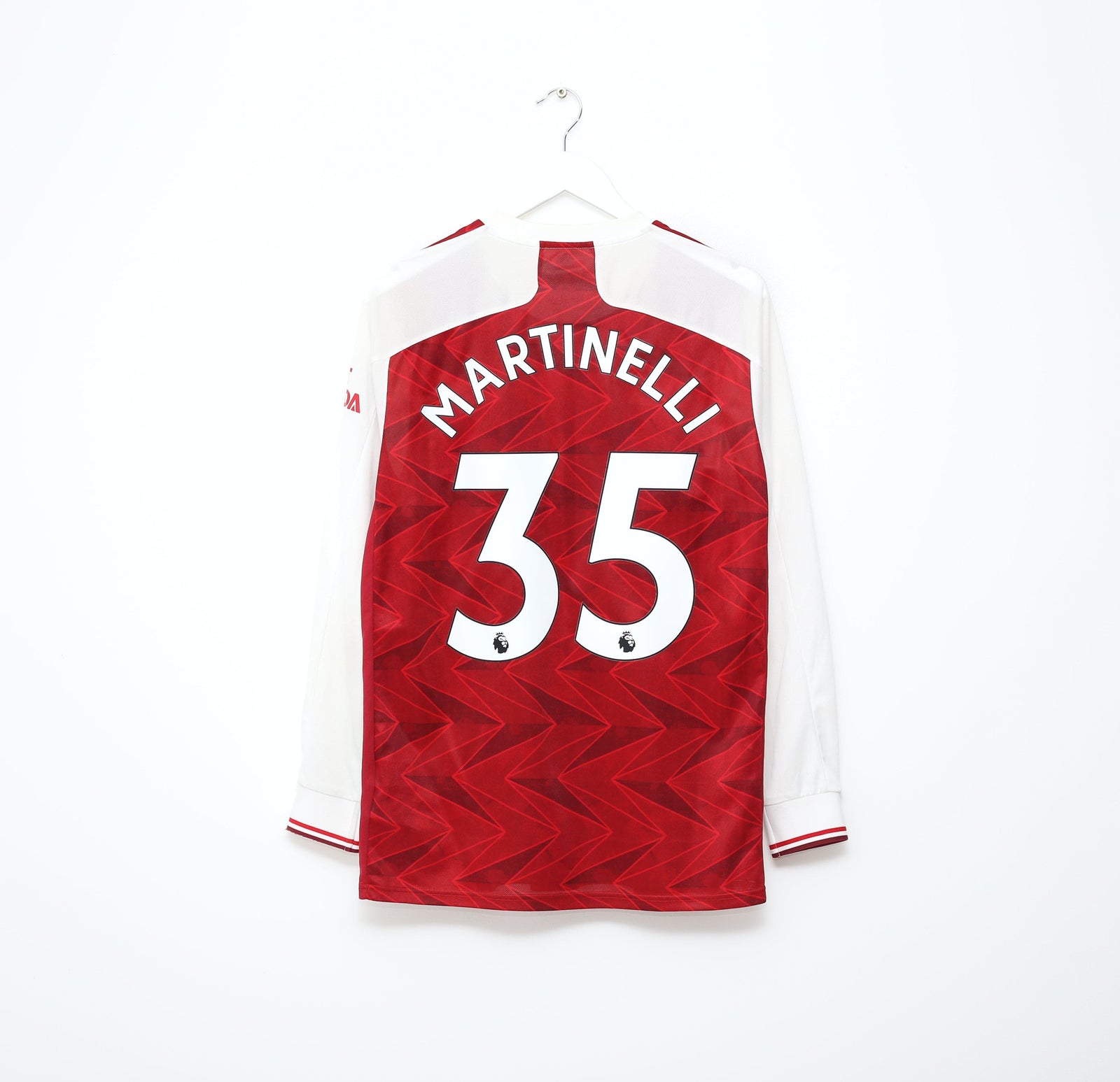 2020/21 MARTINELLI #35 Arsenal Vintage adidas Long Sleeve Home Football Shirt (L)