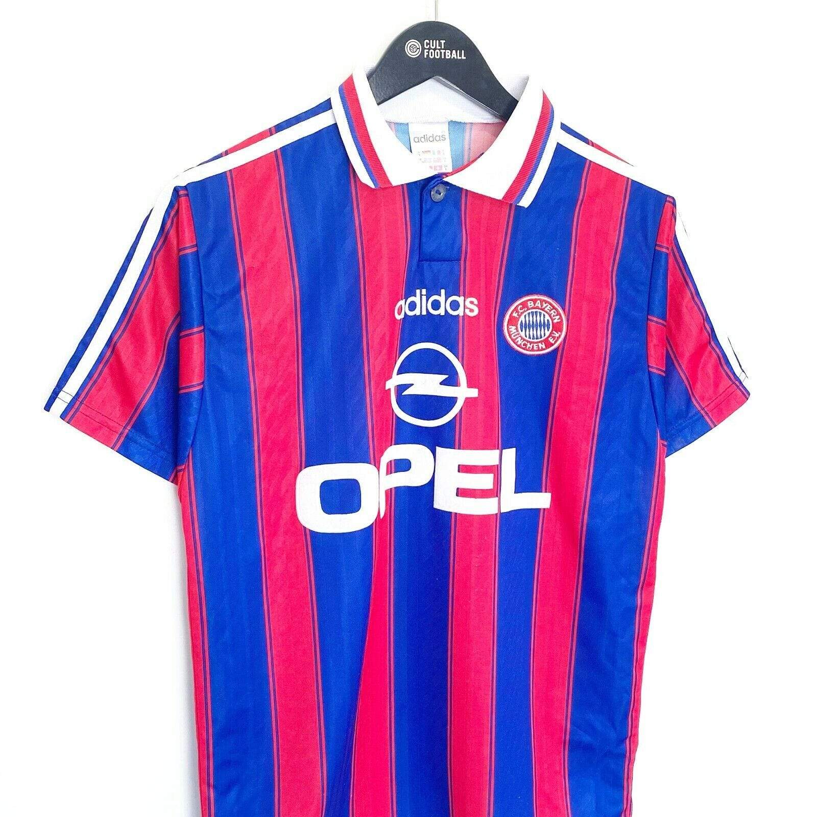 Cult Football 1995/97 SCHOLL #7 Bayern Munich Vintage Adidas Home Football Shirt (S) Germany